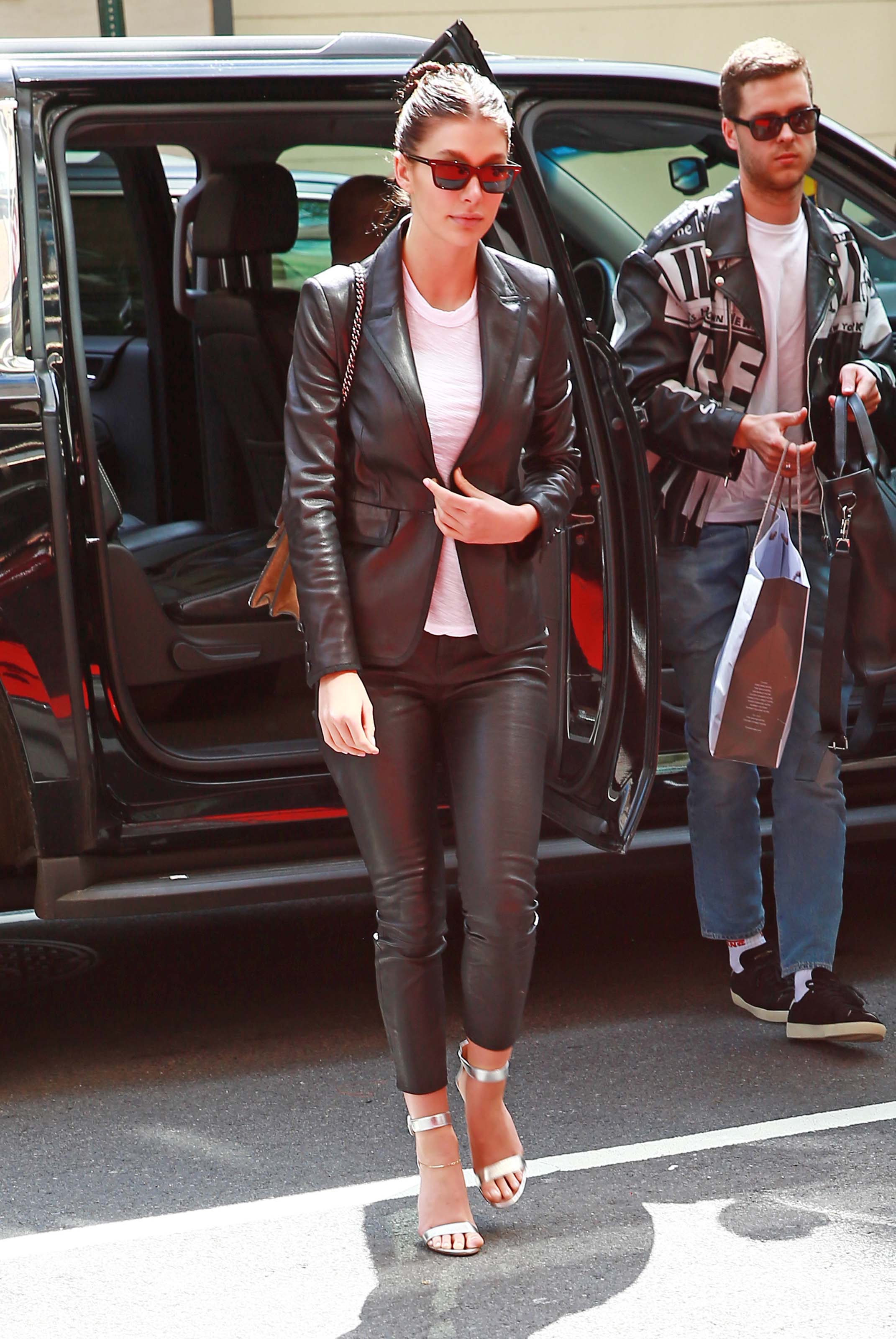 Camila Morrone arriving at The Mark Hotel