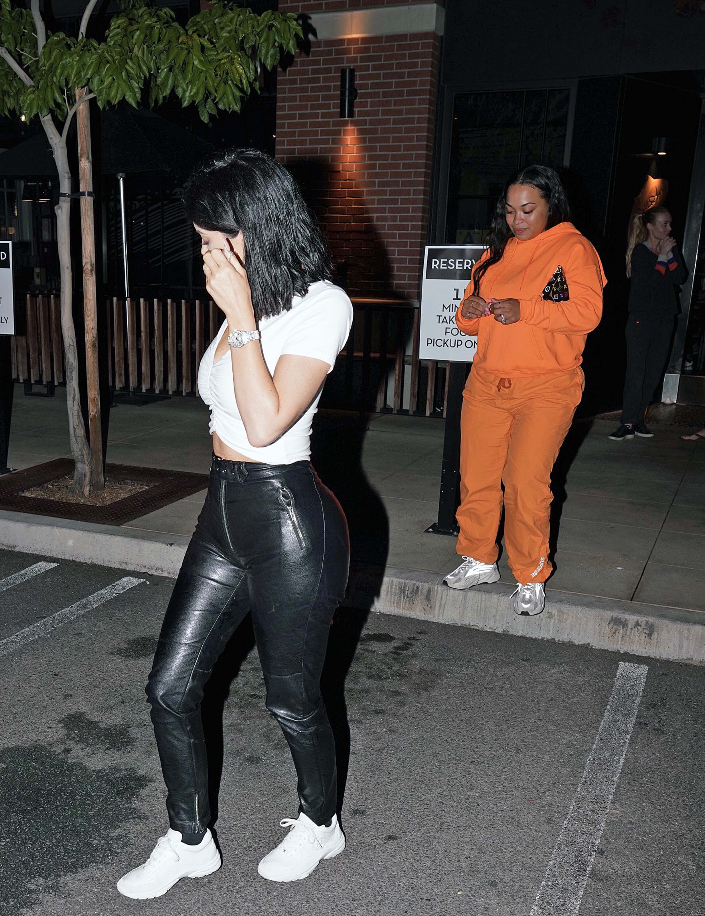 Kylie Jenner out to dinner with a friend in Topanga Canyon