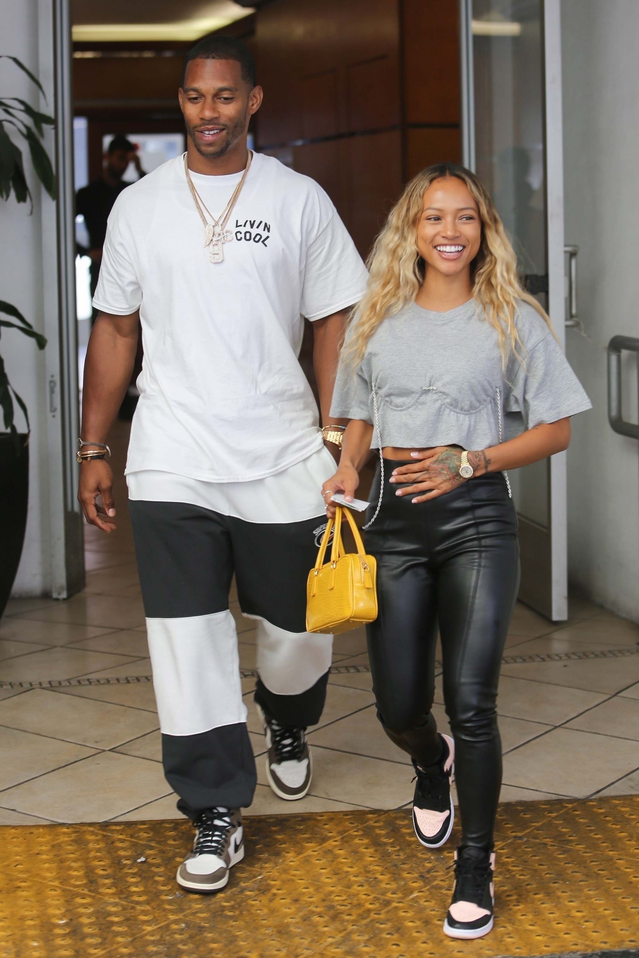 Karrueche Tran out for lunch at E Baldi