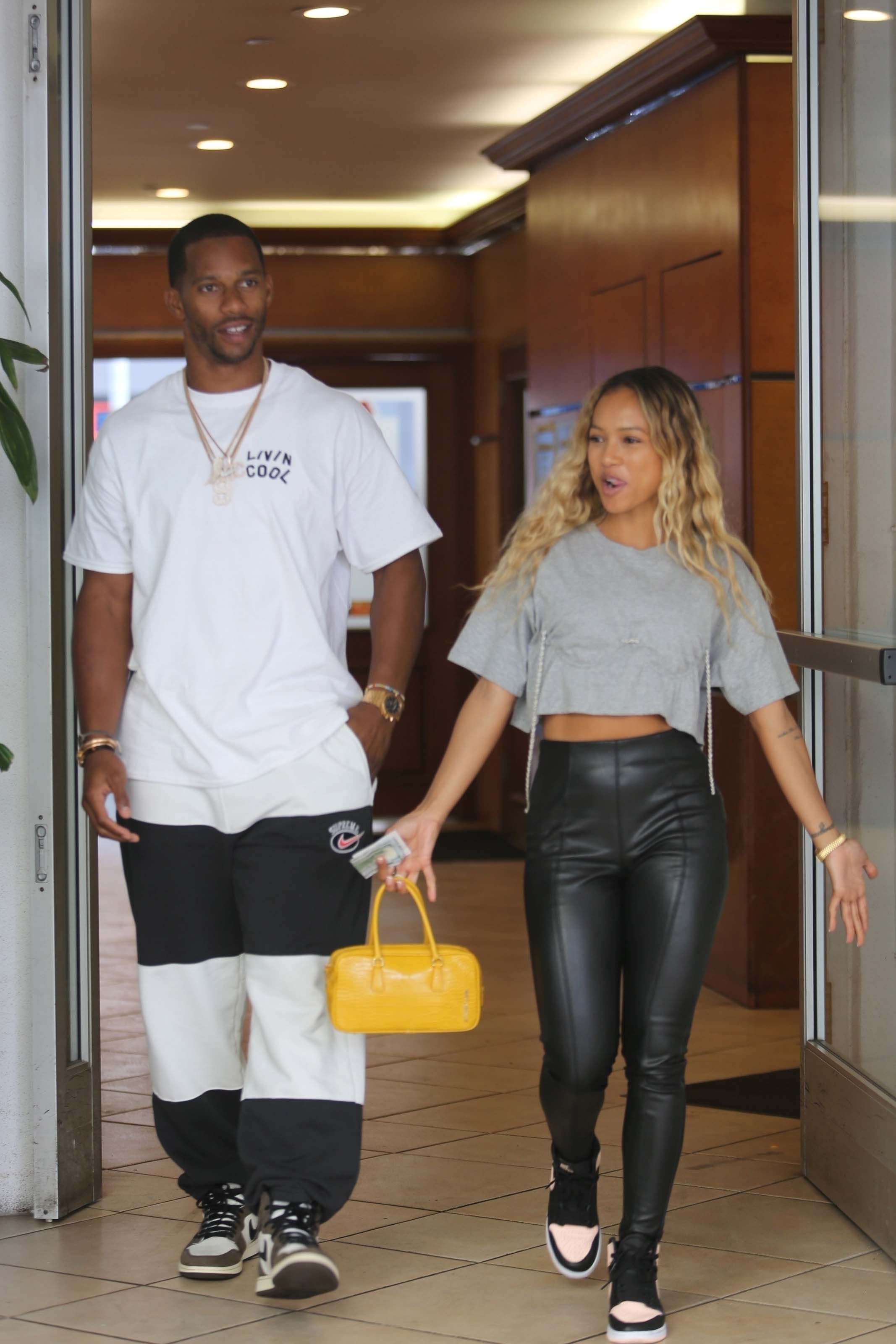 Karrueche Tran out for lunch at E Baldi