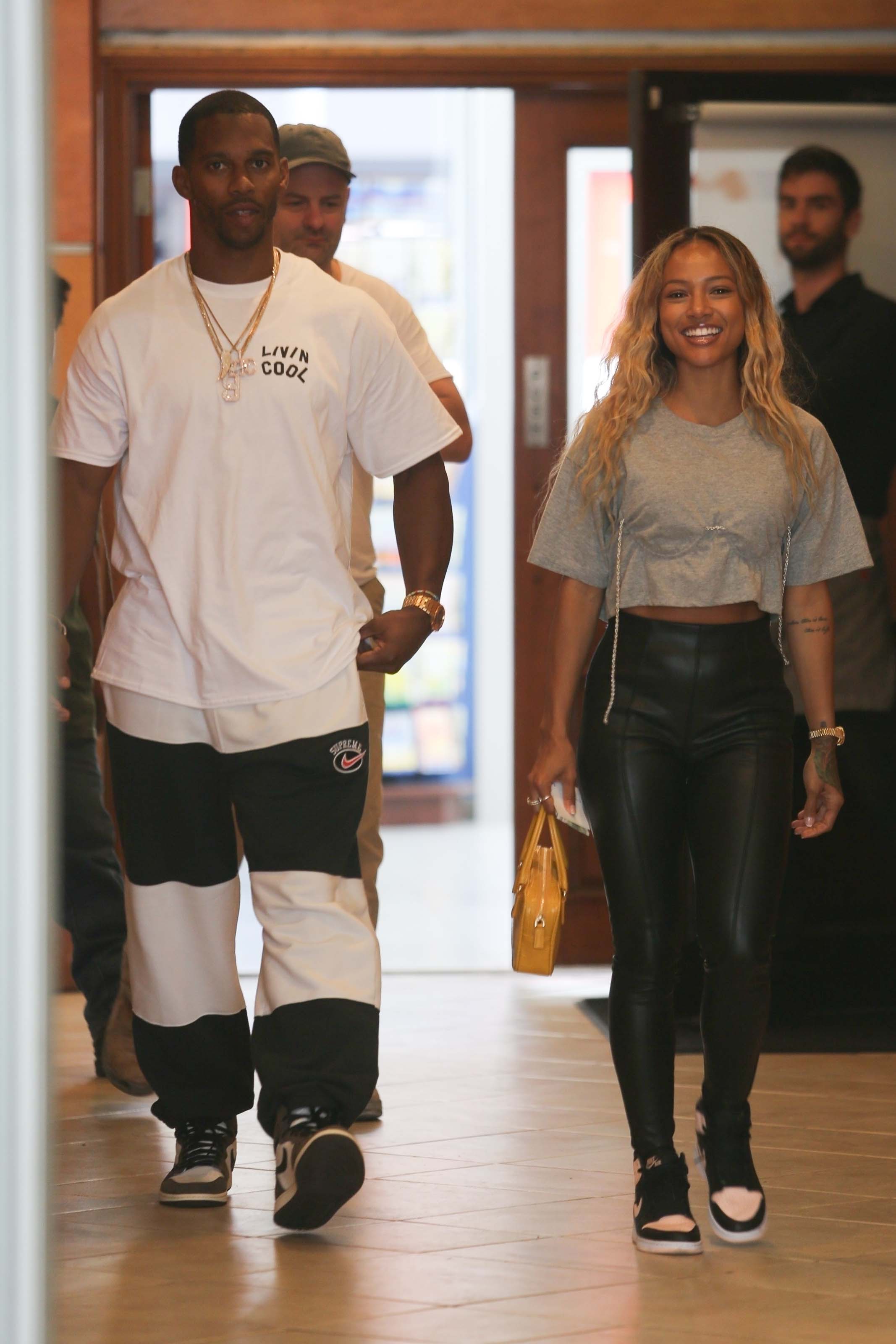 Karrueche Tran out for lunch at E Baldi