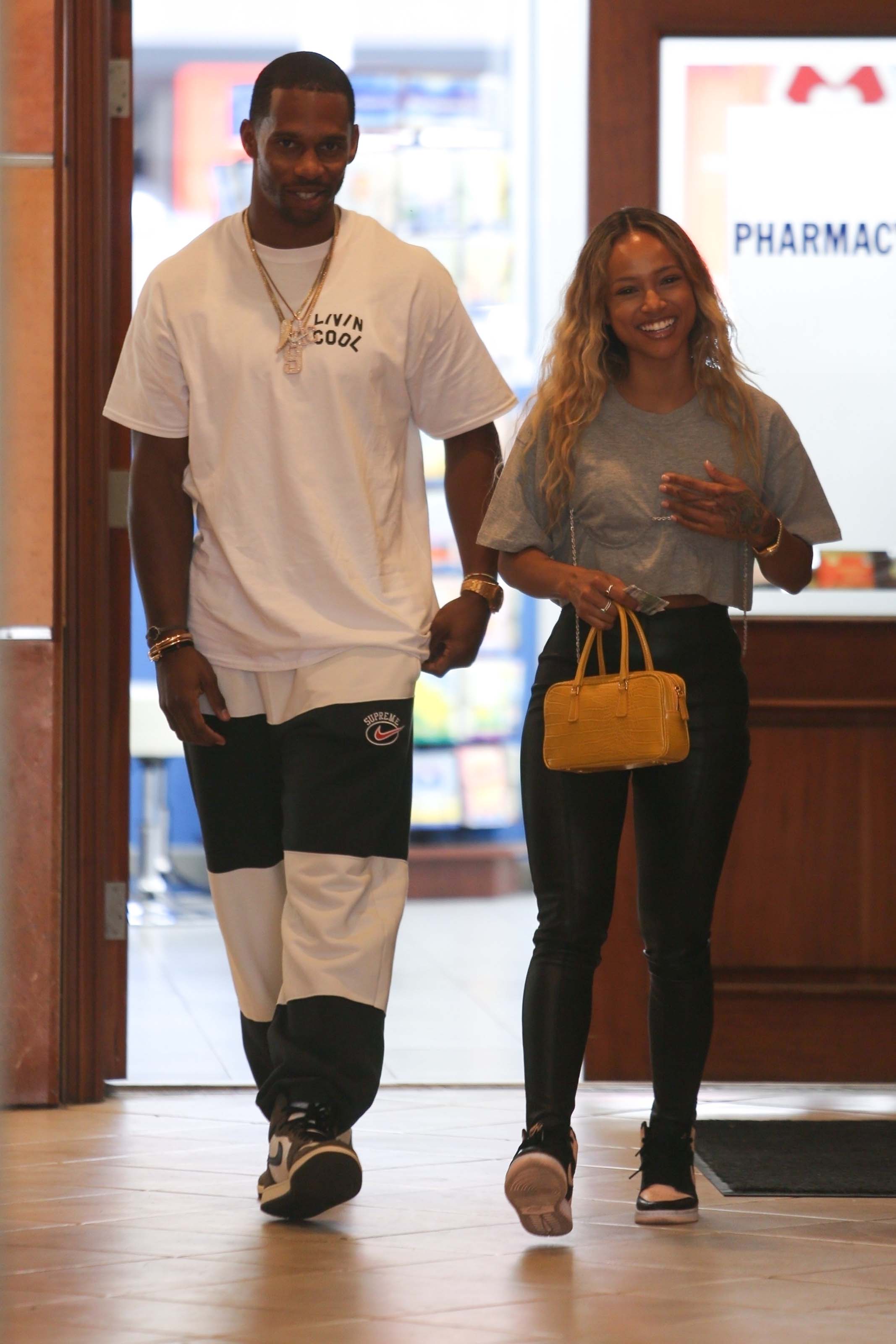 Karrueche Tran out for lunch at E Baldi