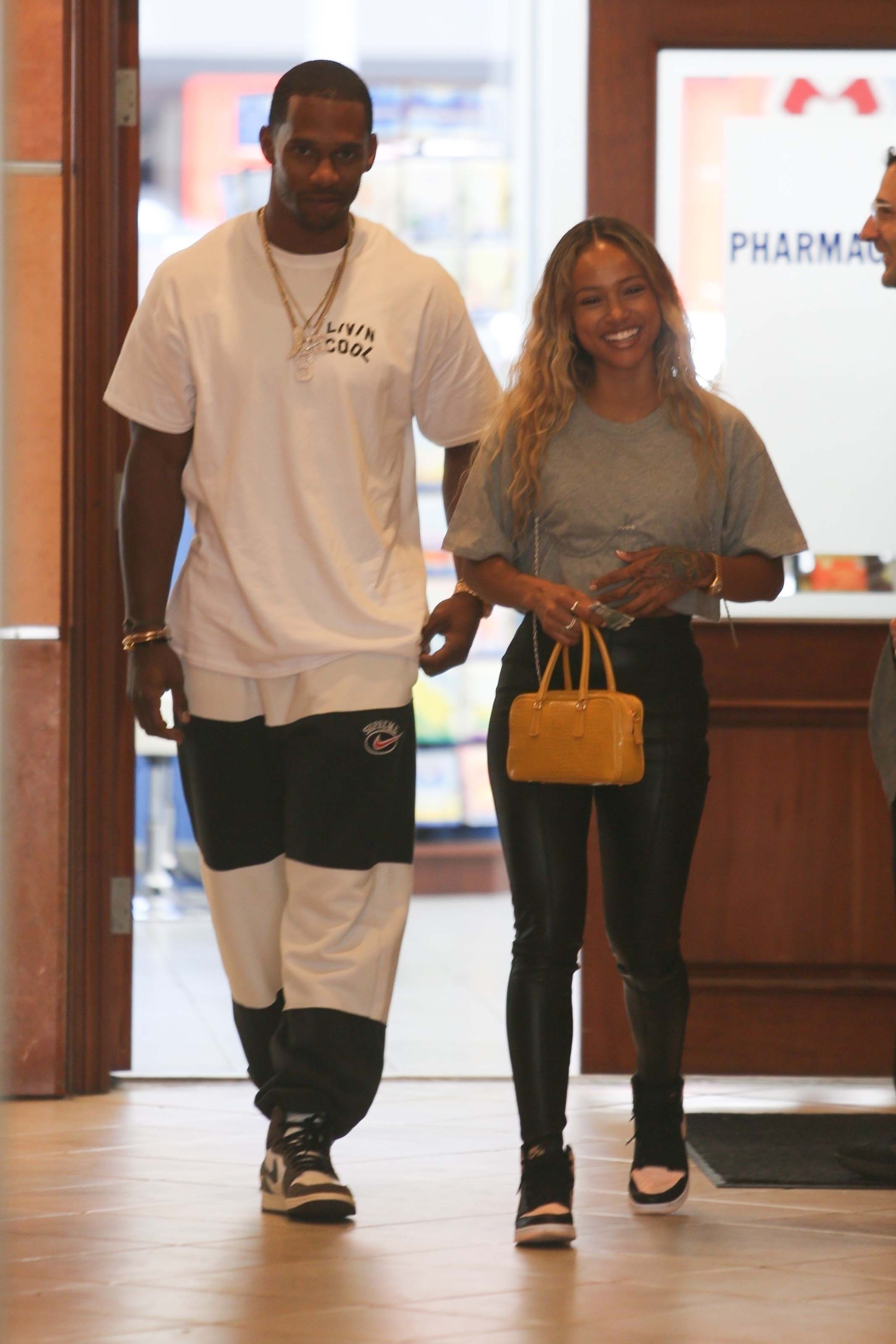 Karrueche Tran out for lunch at E Baldi