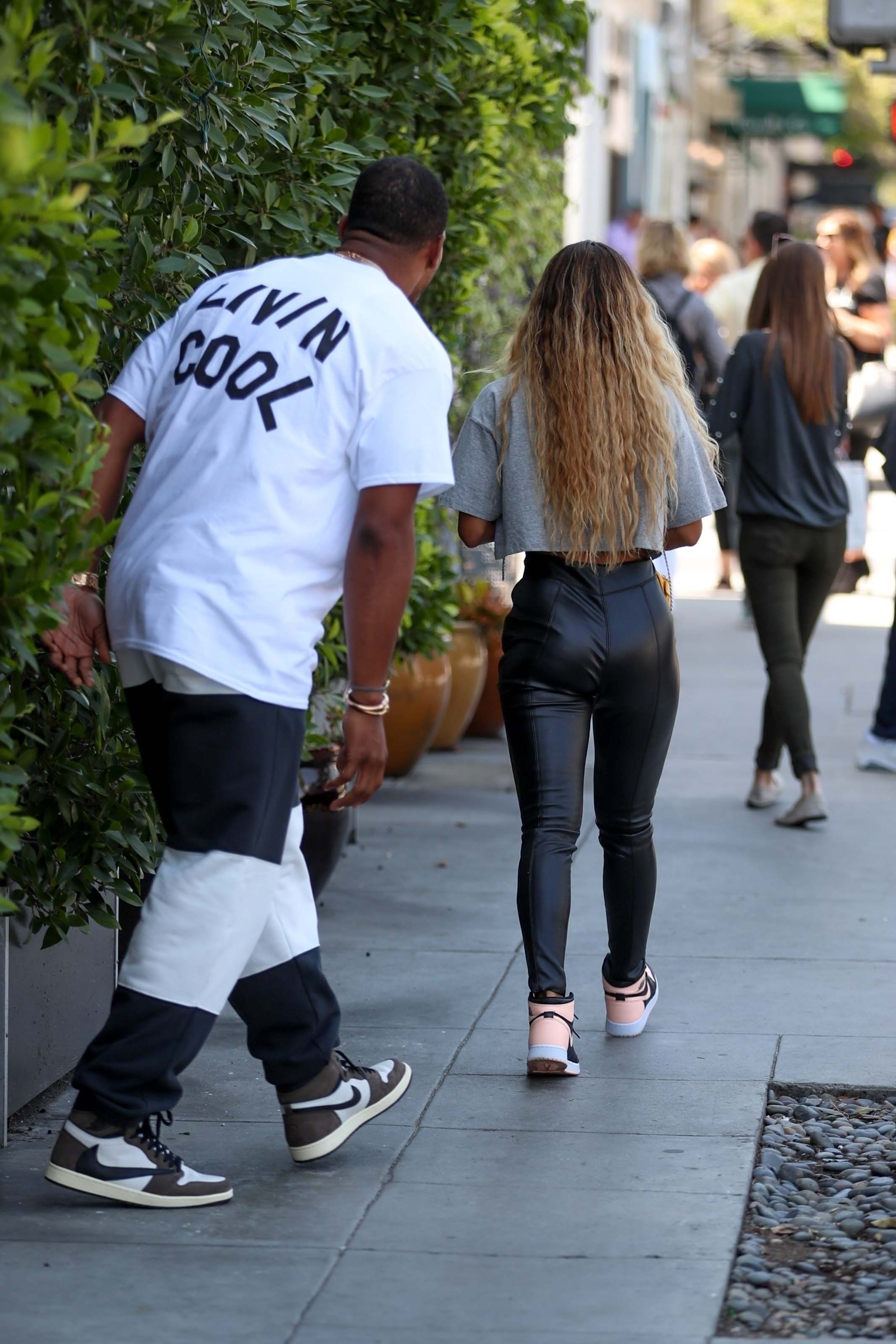 Karrueche Tran out for lunch at E Baldi