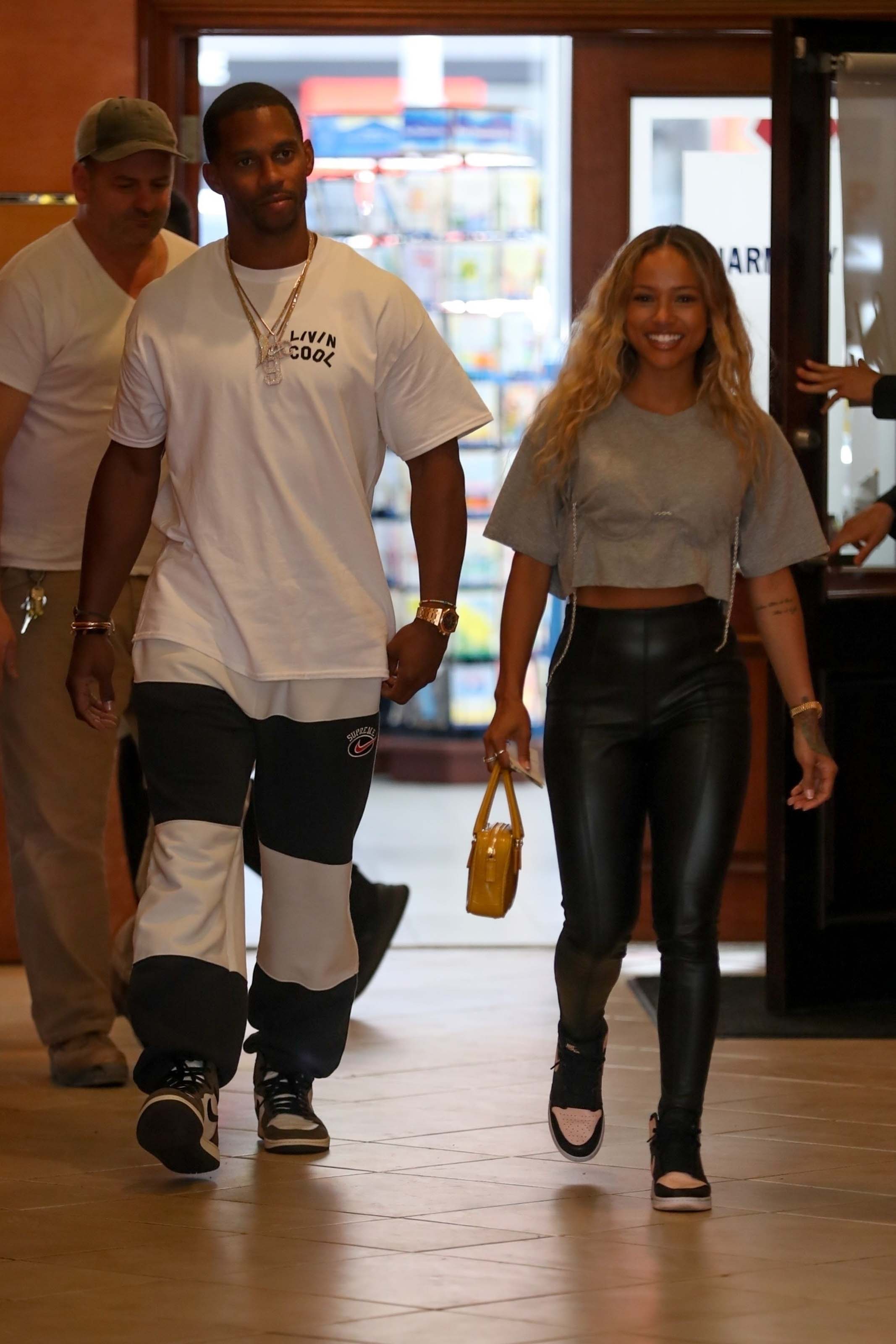 Karrueche Tran out for lunch at E Baldi