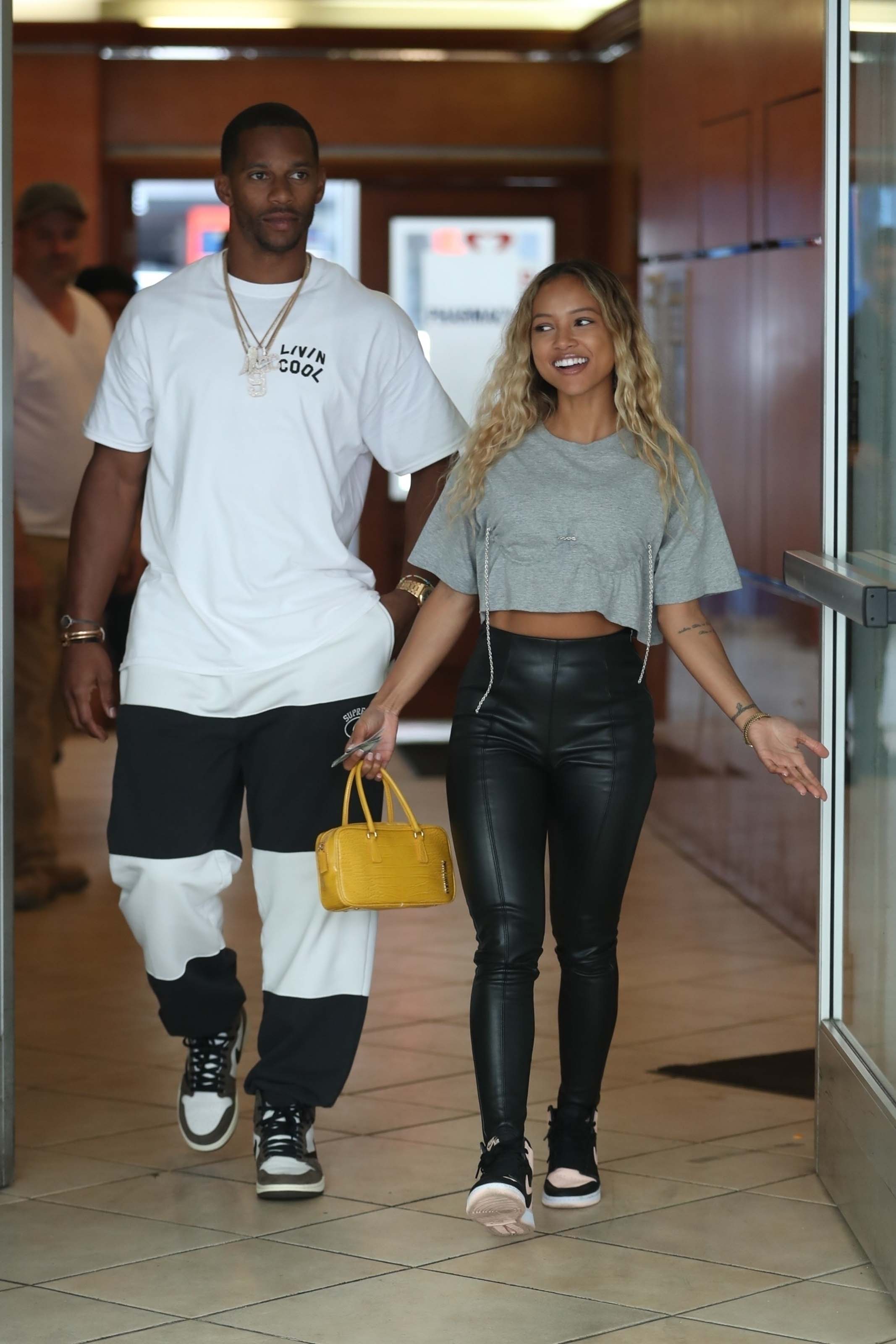 Karrueche Tran out for lunch at E Baldi