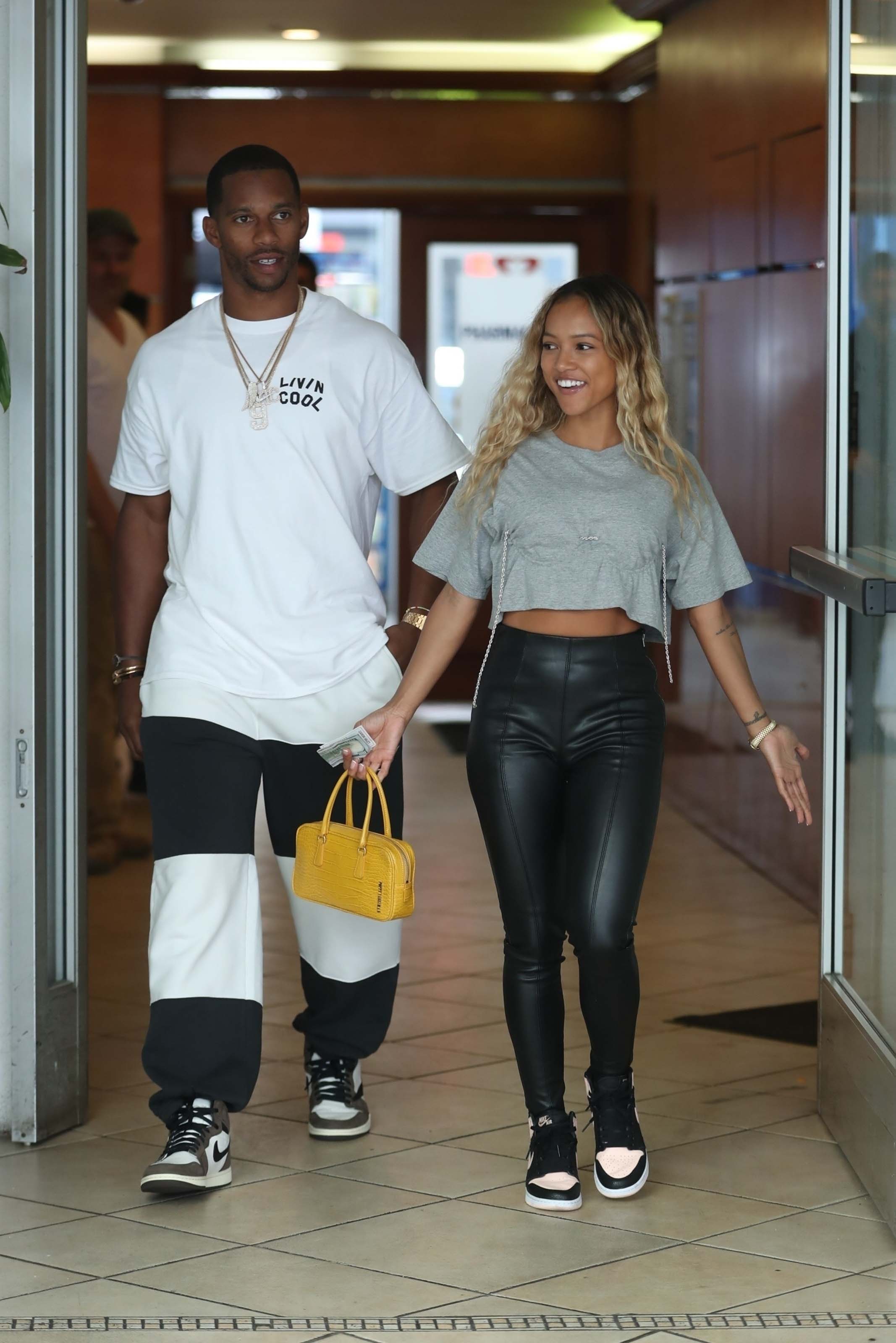 Karrueche Tran out for lunch at E Baldi