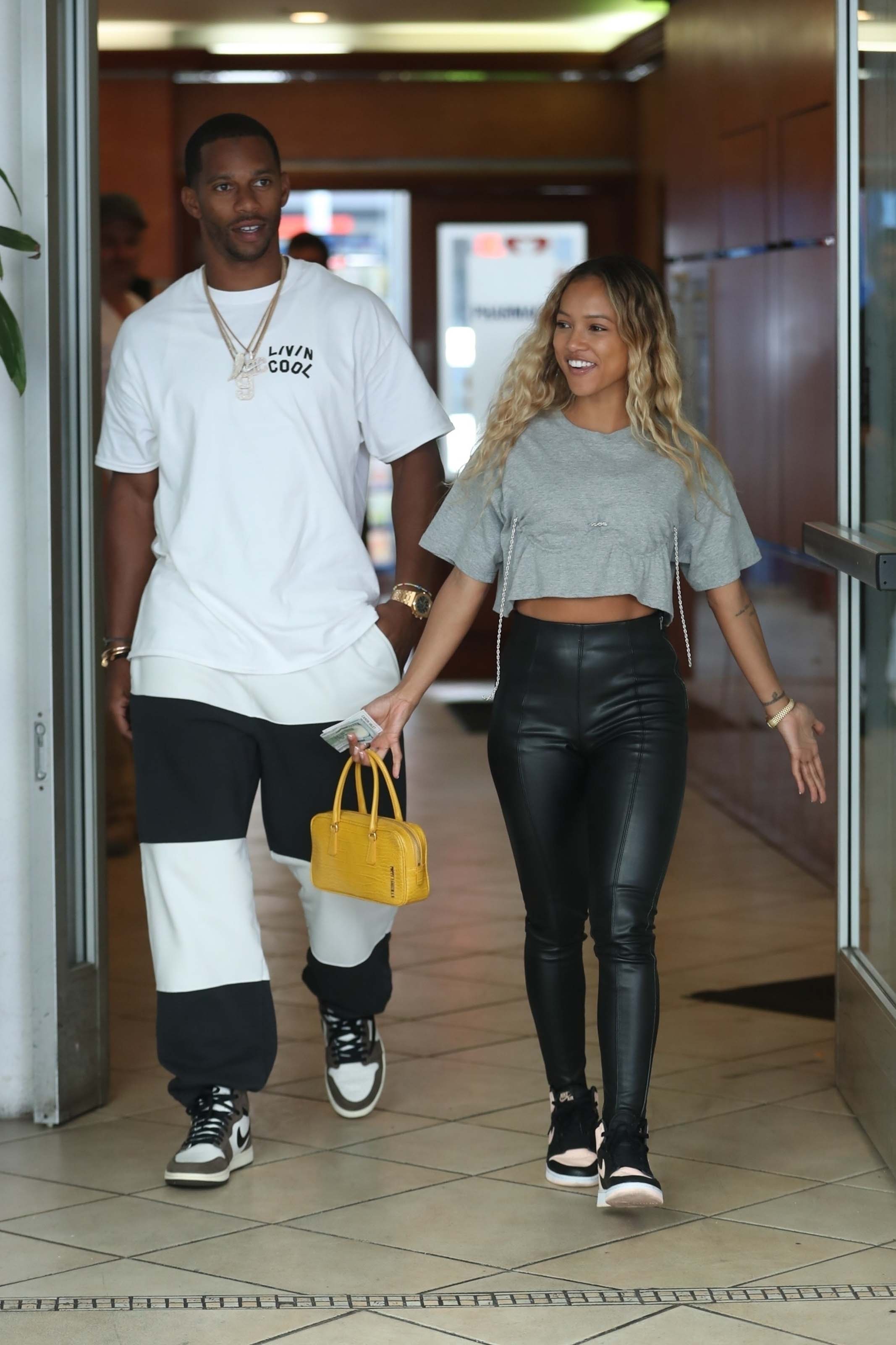 Karrueche Tran out for lunch at E Baldi