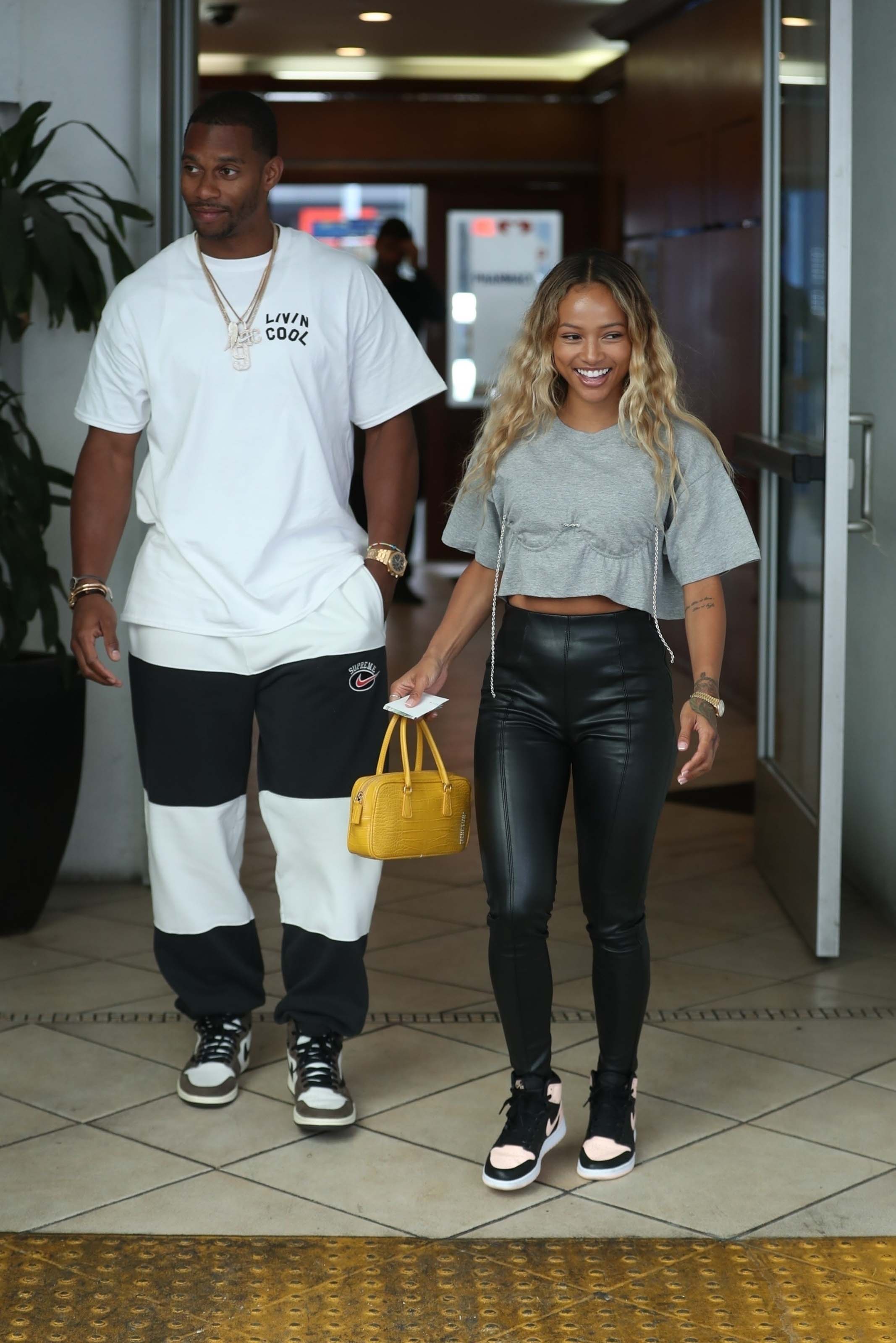 Karrueche Tran out for lunch at E Baldi