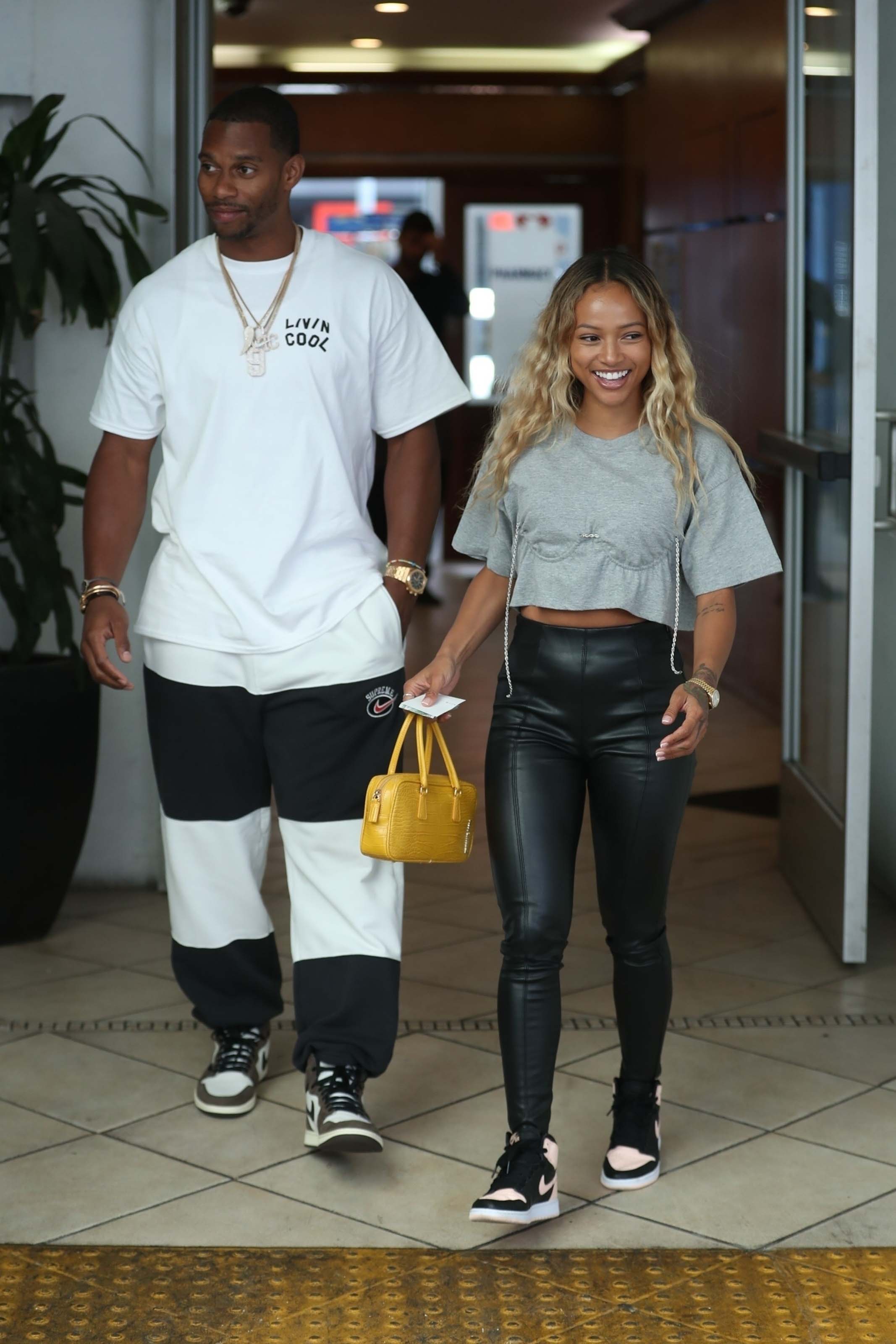 Karrueche Tran out for lunch at E Baldi