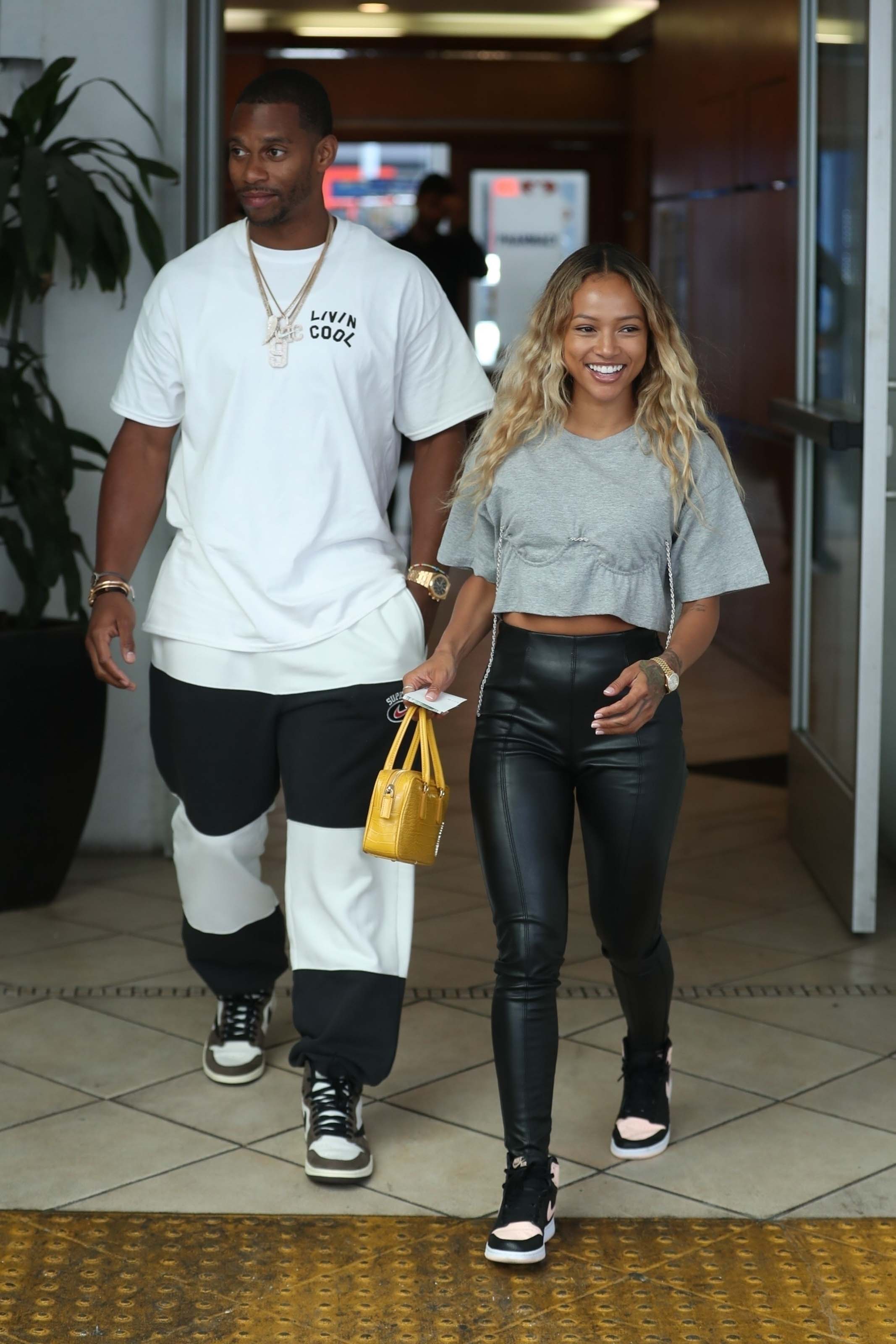 Karrueche Tran out for lunch at E Baldi