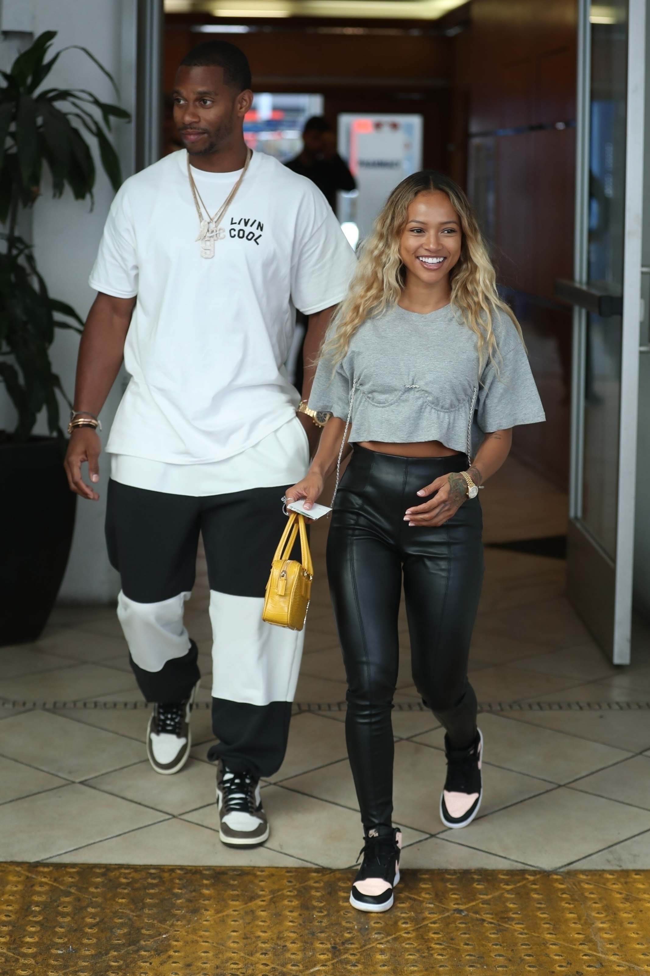 Karrueche Tran out for lunch at E Baldi