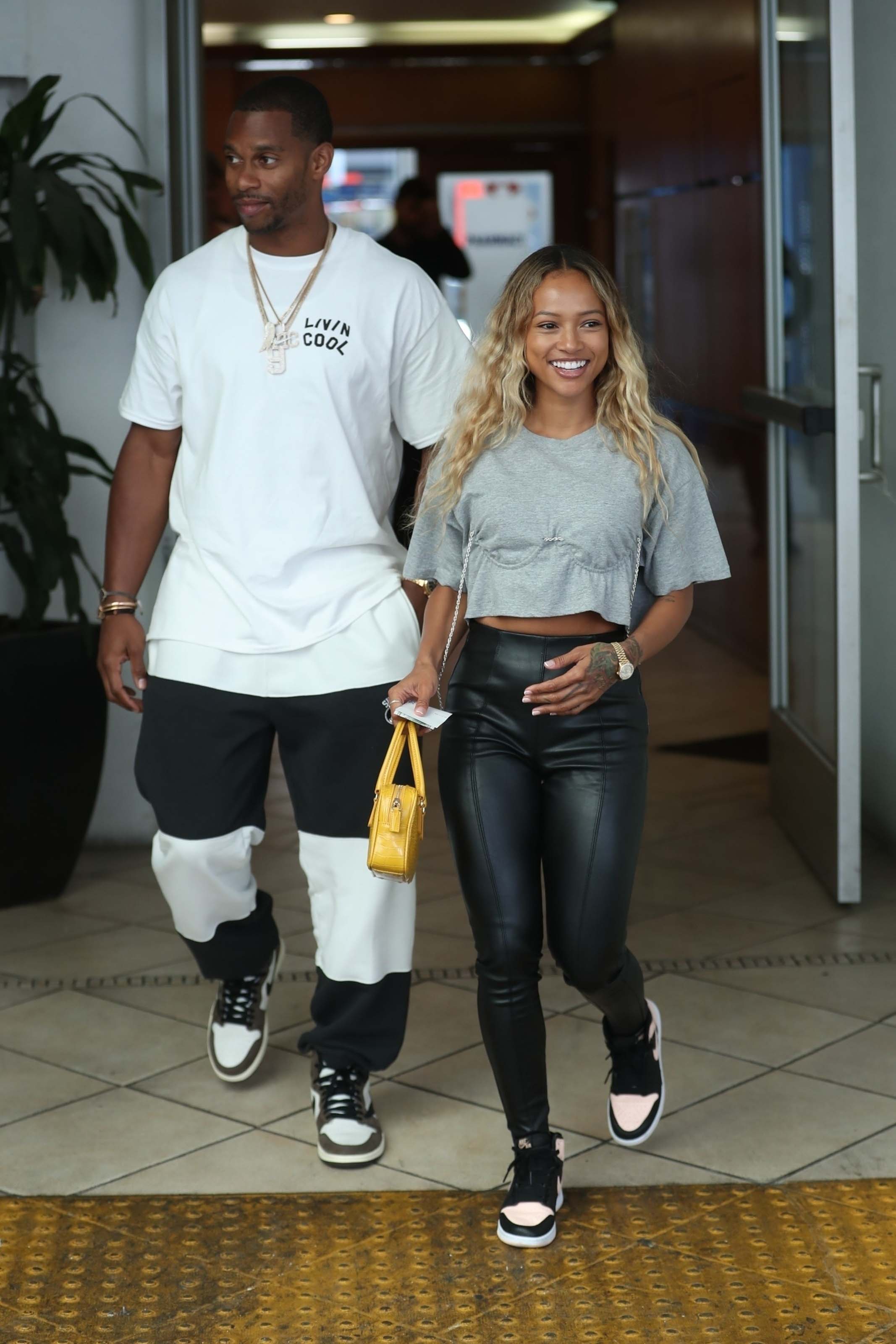 Karrueche Tran out for lunch at E Baldi