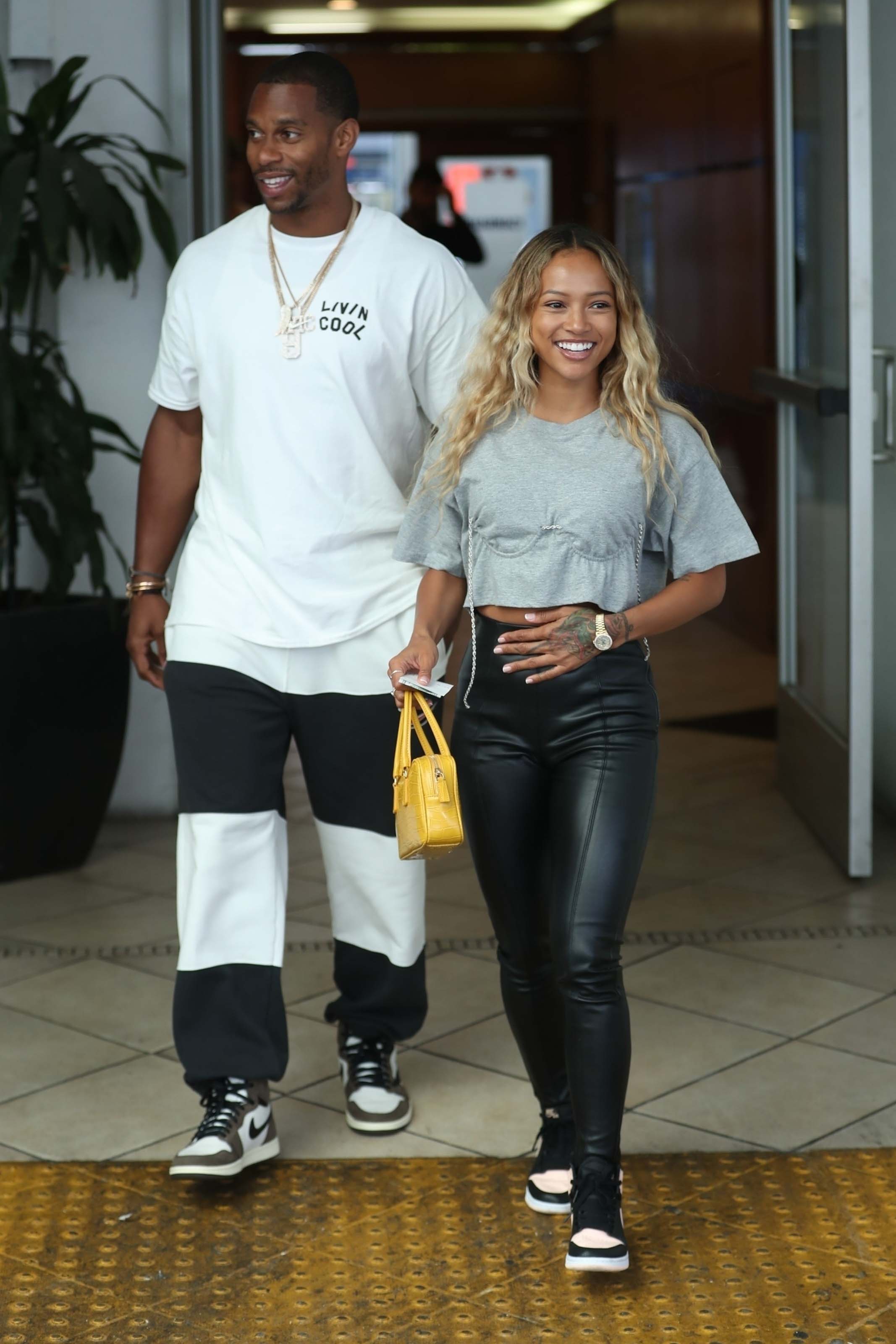 Karrueche Tran out for lunch at E Baldi