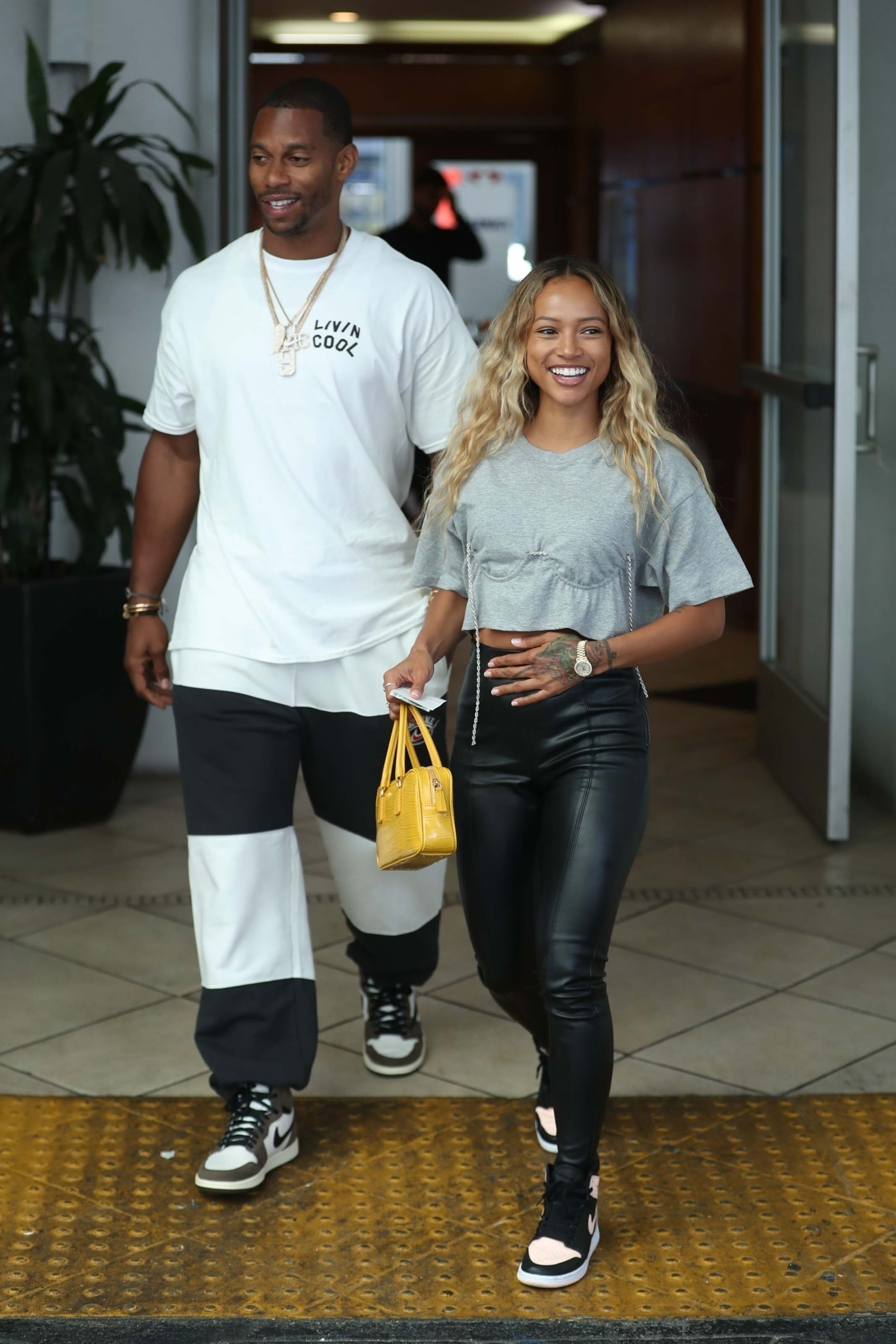 Karrueche Tran out for lunch at E Baldi