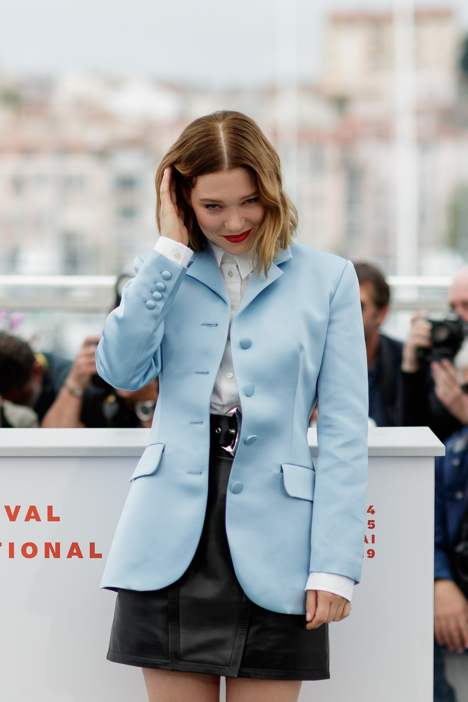 Lea Seydoux attends Roubaix, Une Lumiere (Oh Mercy!) Photocall