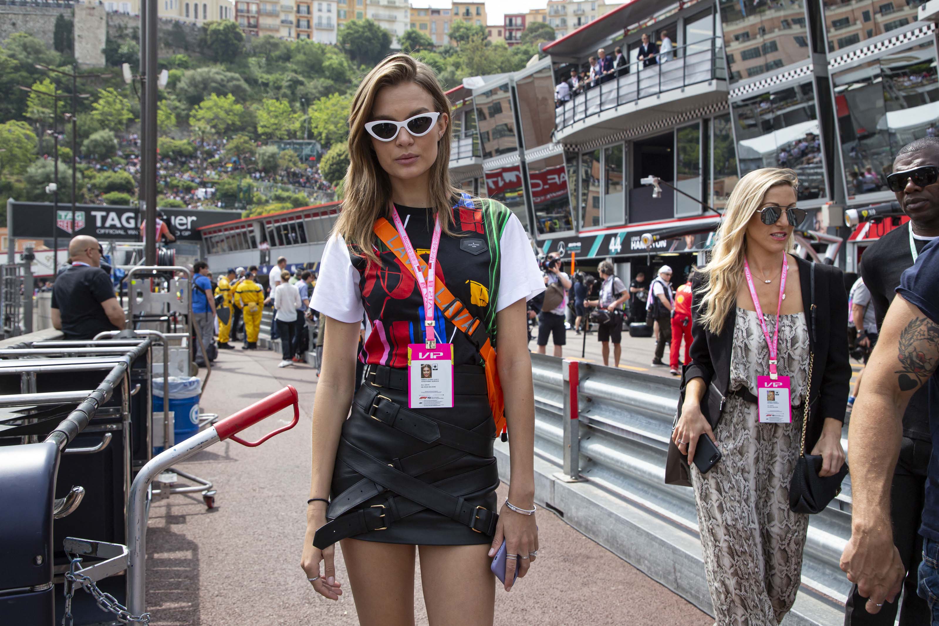 Josephine Skriver attends the 77th Formula 1 Grand Prix