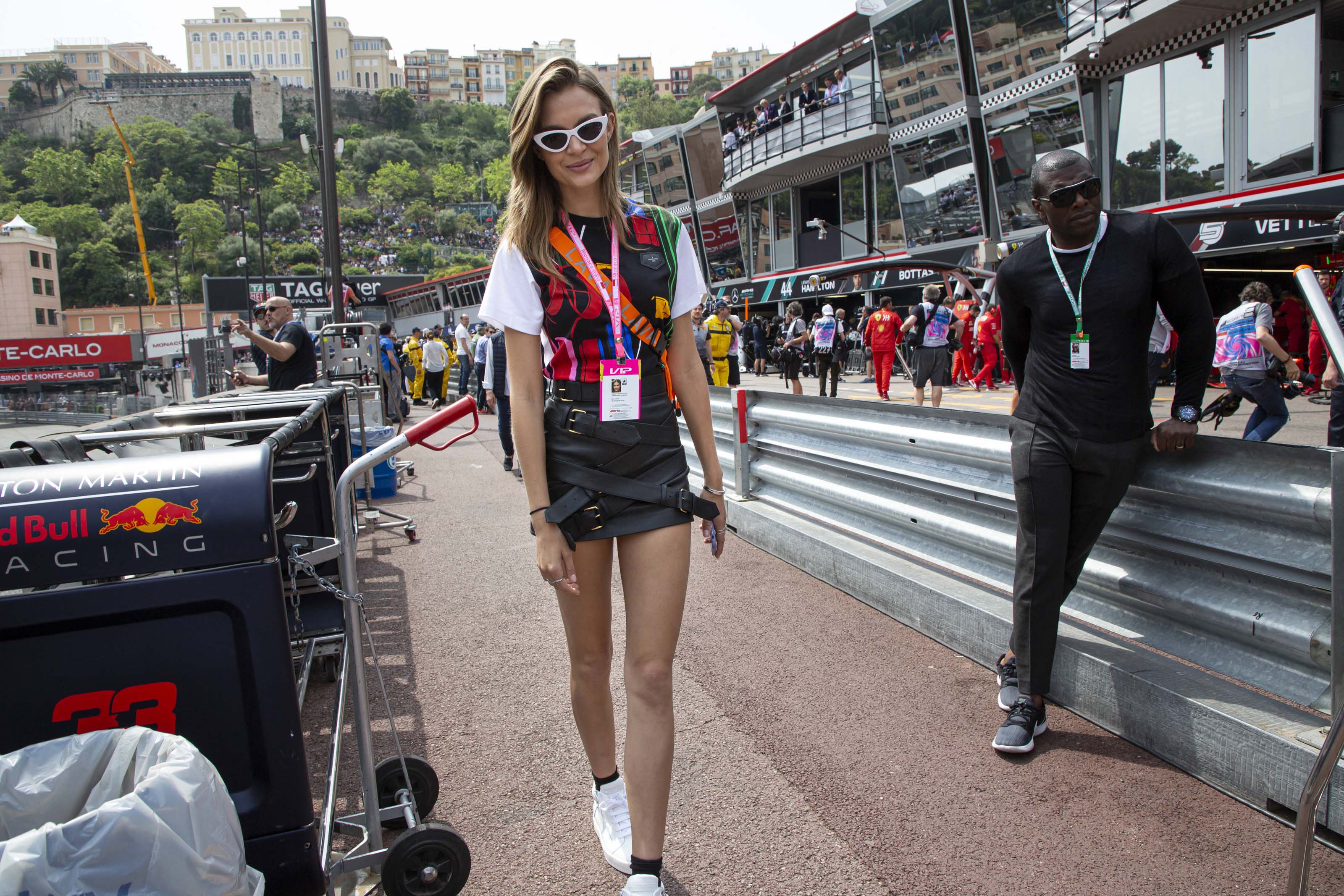 Josephine Skriver attends the 77th Formula 1 Grand Prix