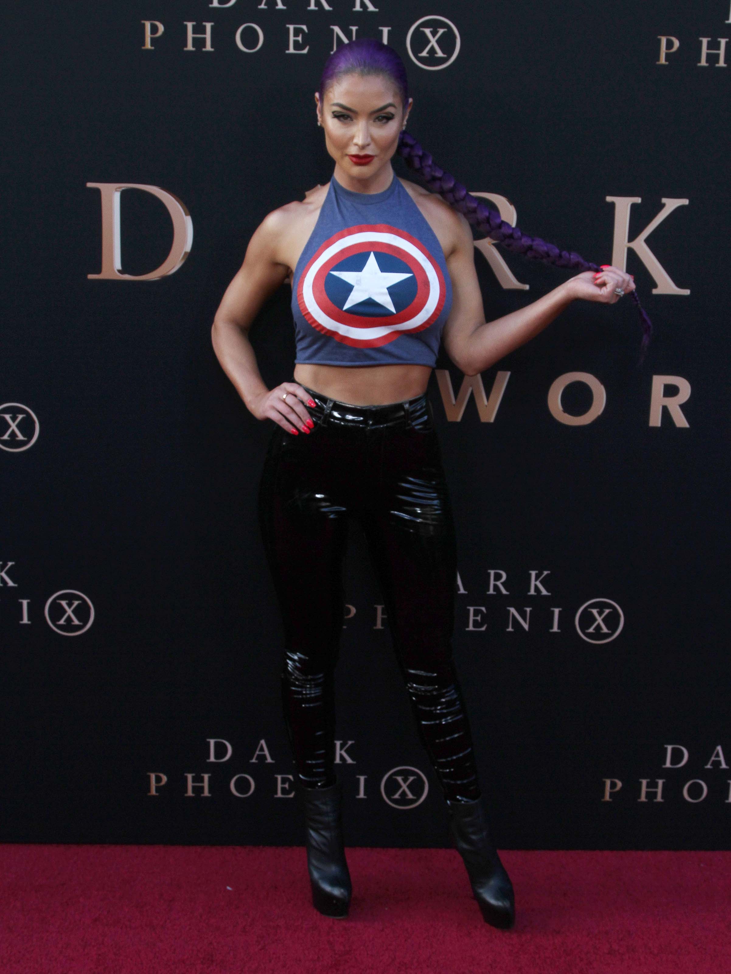 Eva Marie attends X-Men Dark Phoenix film premiere