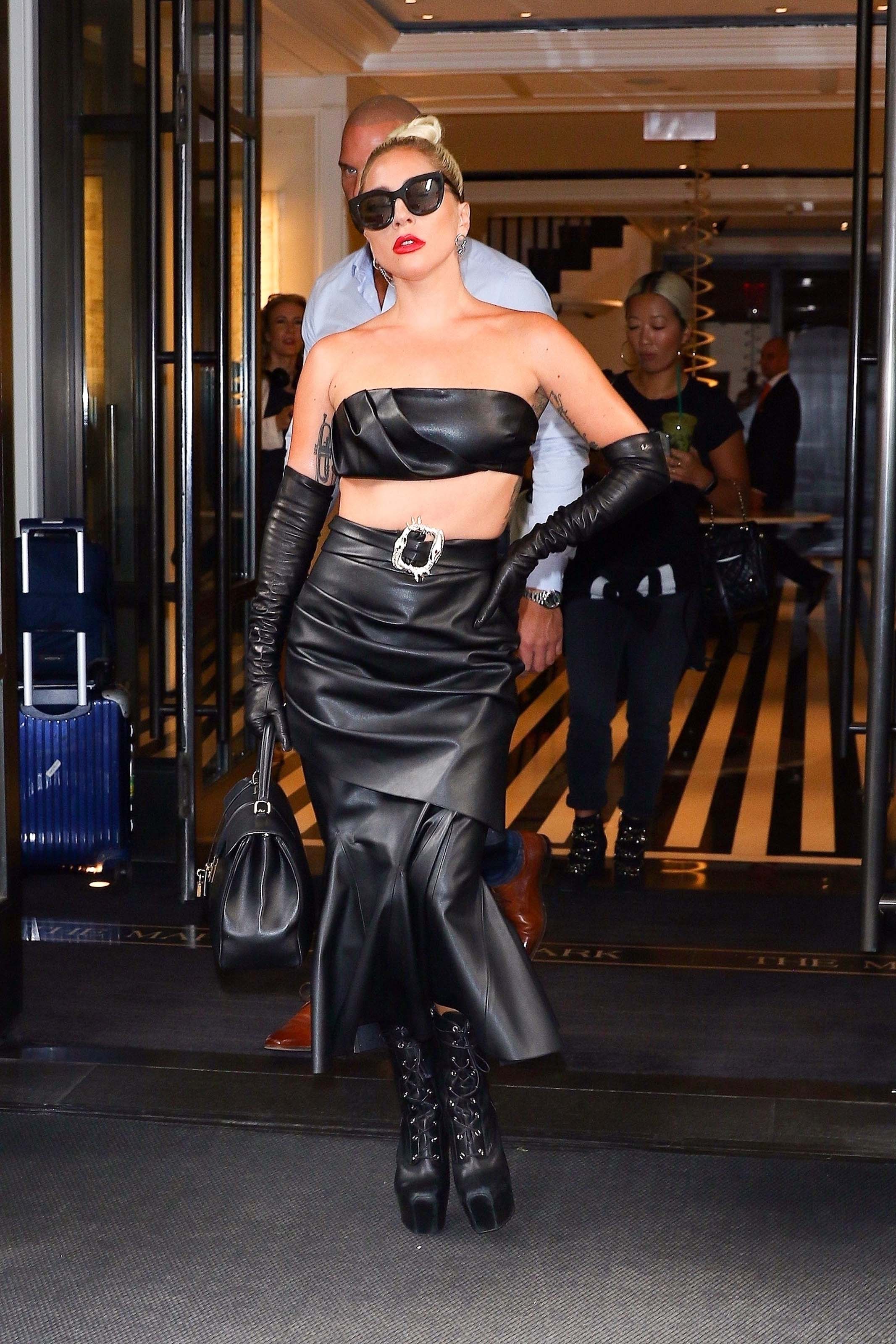 Lady Gaga leaving The Mark Hotel