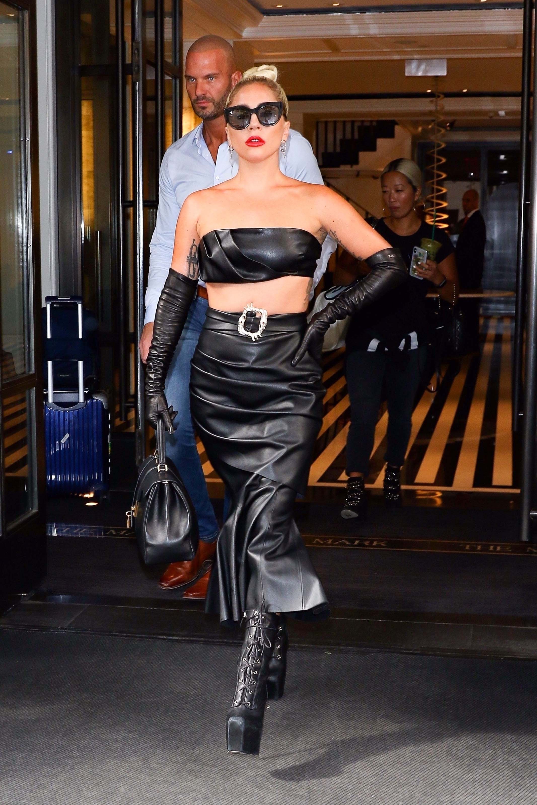 Lady Gaga leaving The Mark Hotel