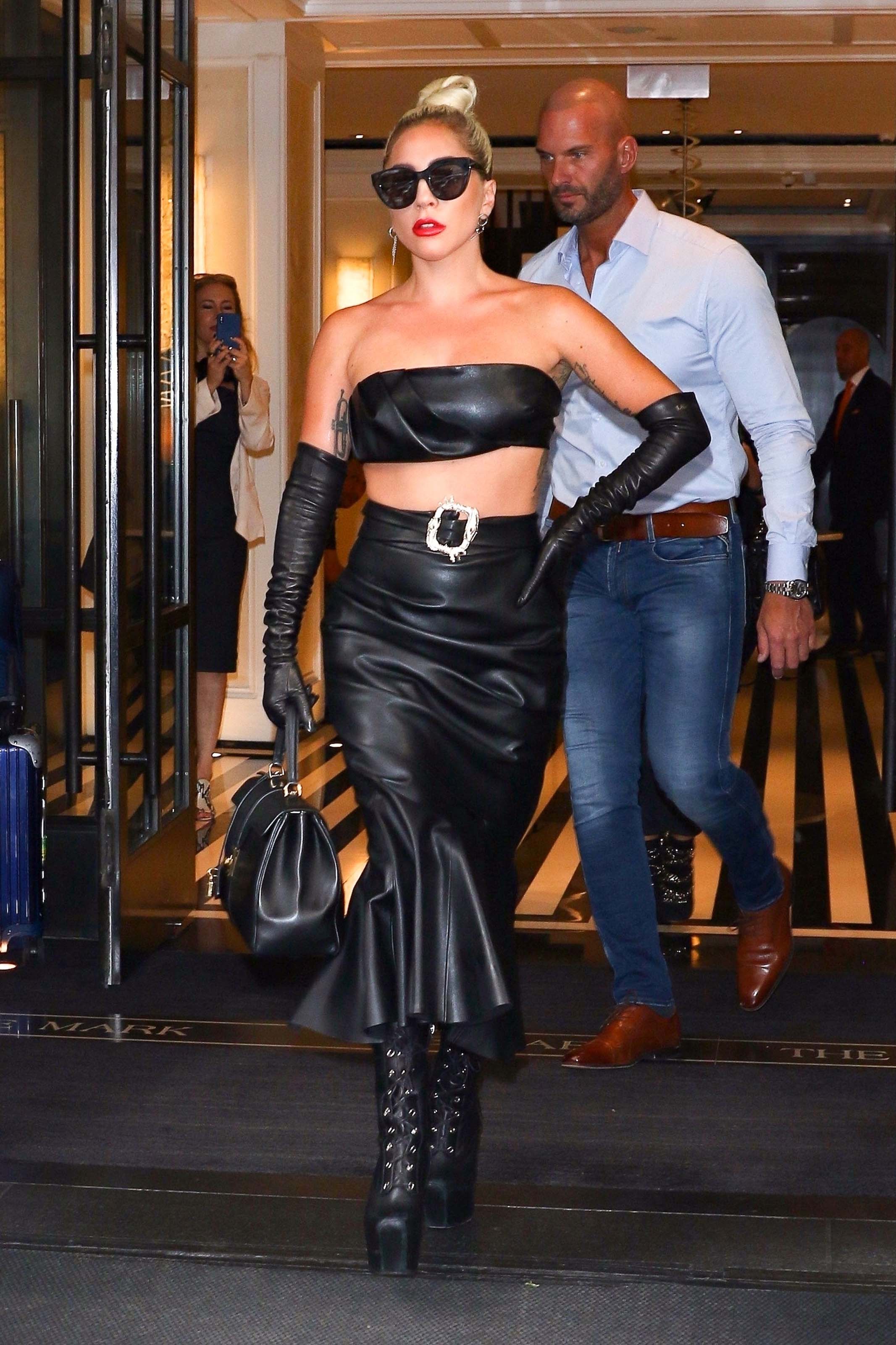 Lady Gaga leaving The Mark Hotel