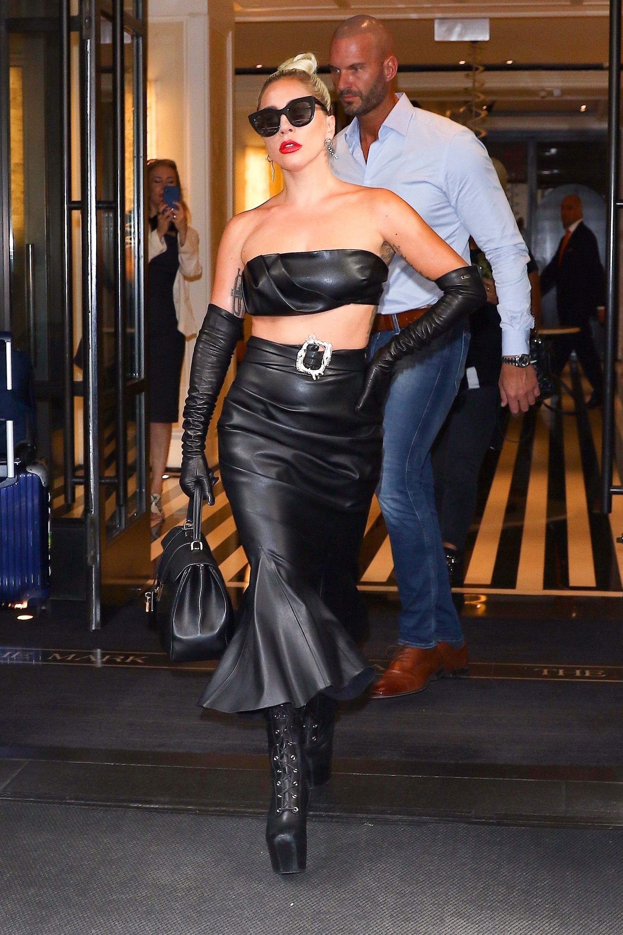 Lady Gaga leaving The Mark Hotel