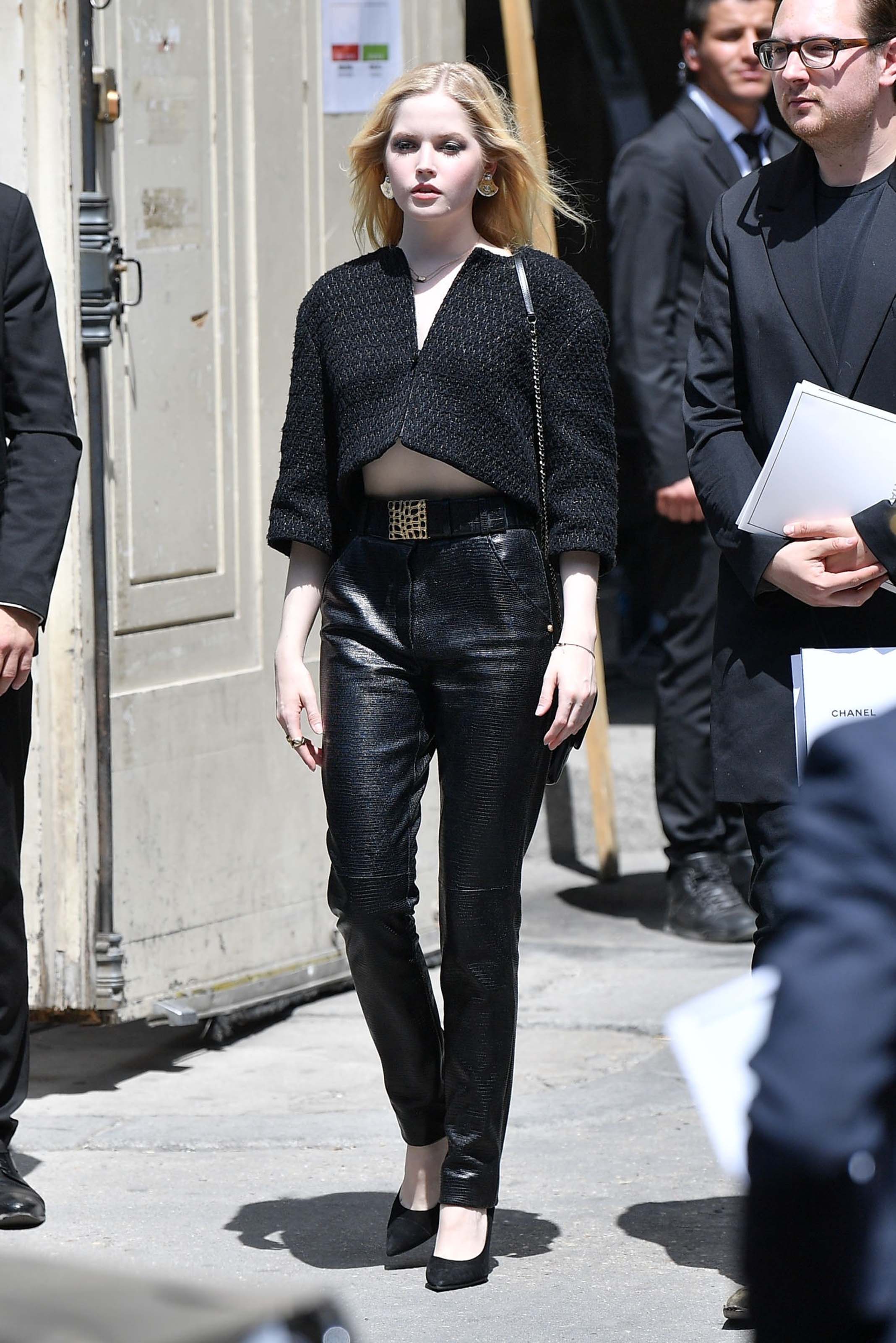 Ellie Bamber attends Chanel Haute Couture Fall/Winter 19/20