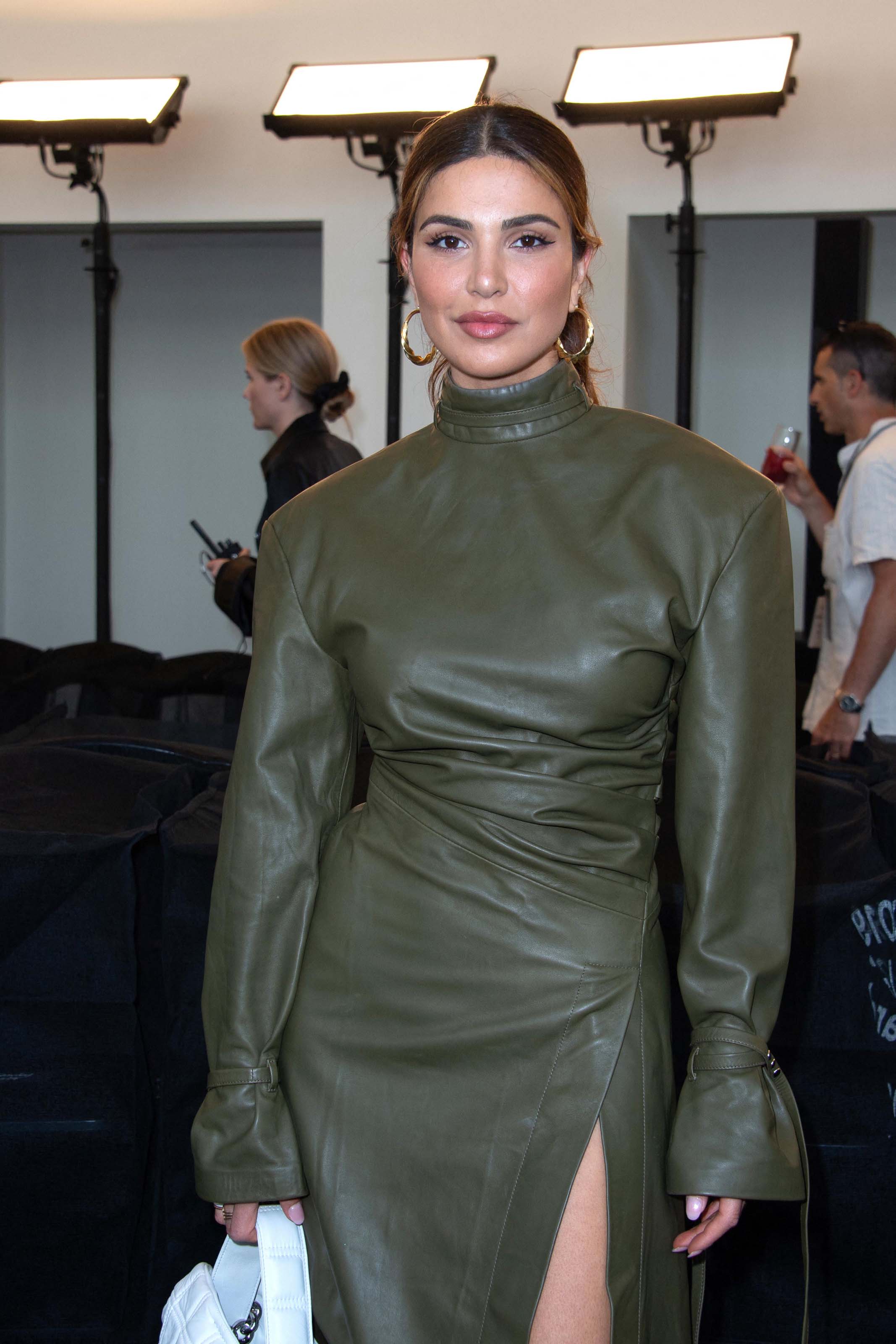 Negin Mirsalehi attends Acne Backstage During Paris Haute