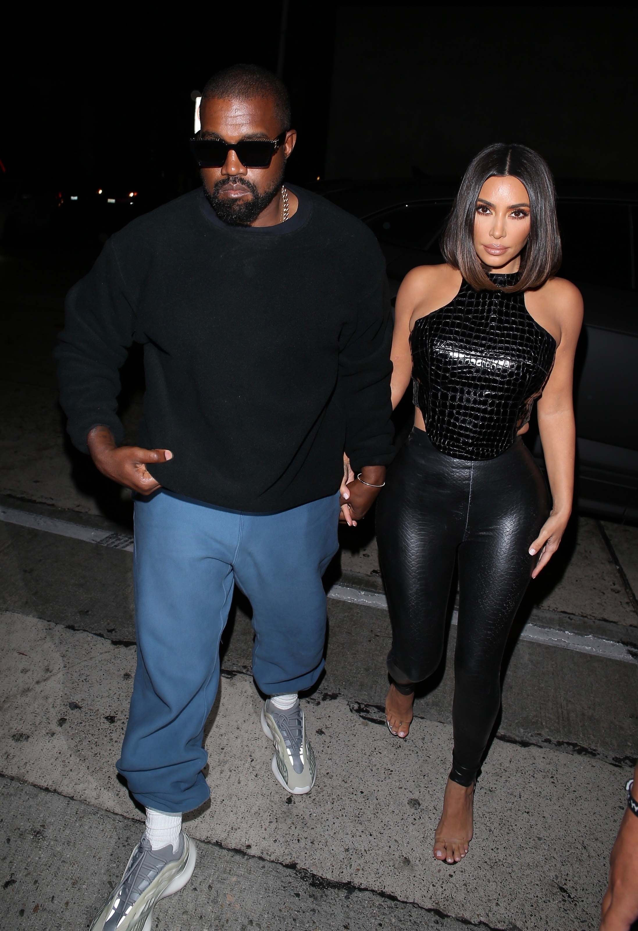 Kim Kardashian arrives at a dinner party at Craig’s