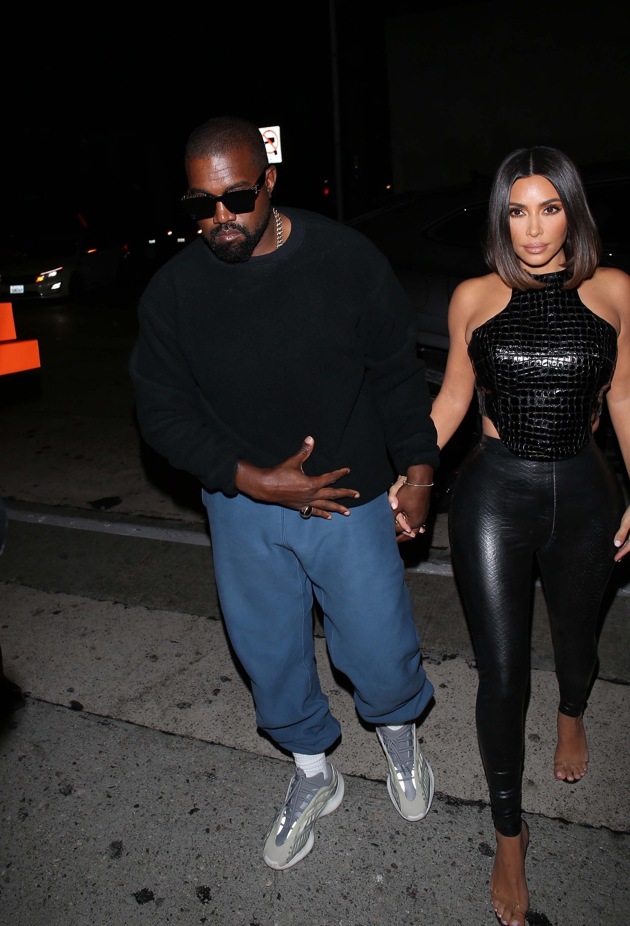 Kim Kardashian arrives at a dinner party at Craig’s