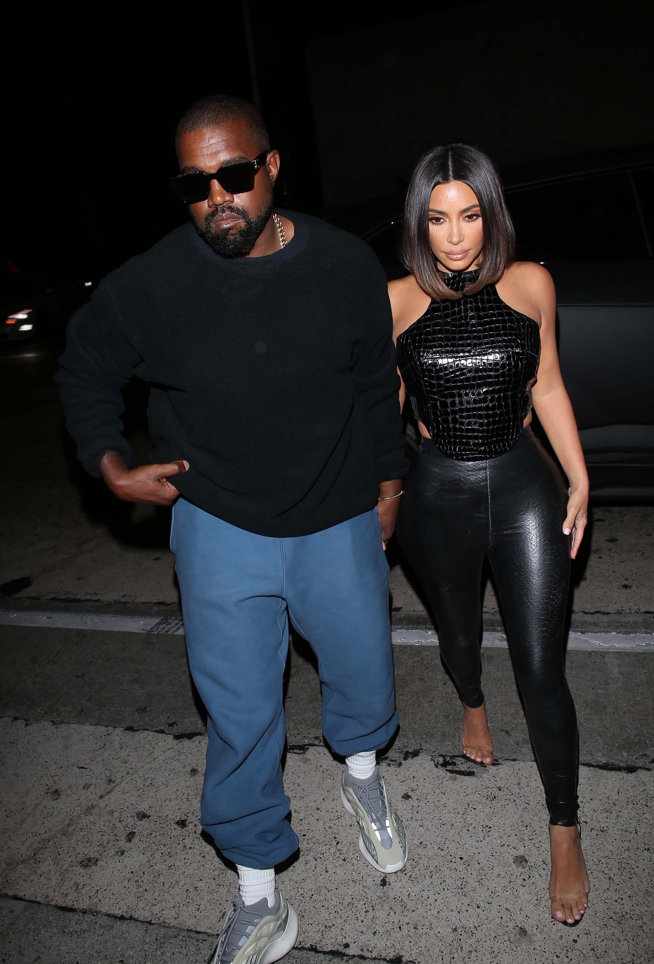 Kim Kardashian arrives at a dinner party at Craig’s