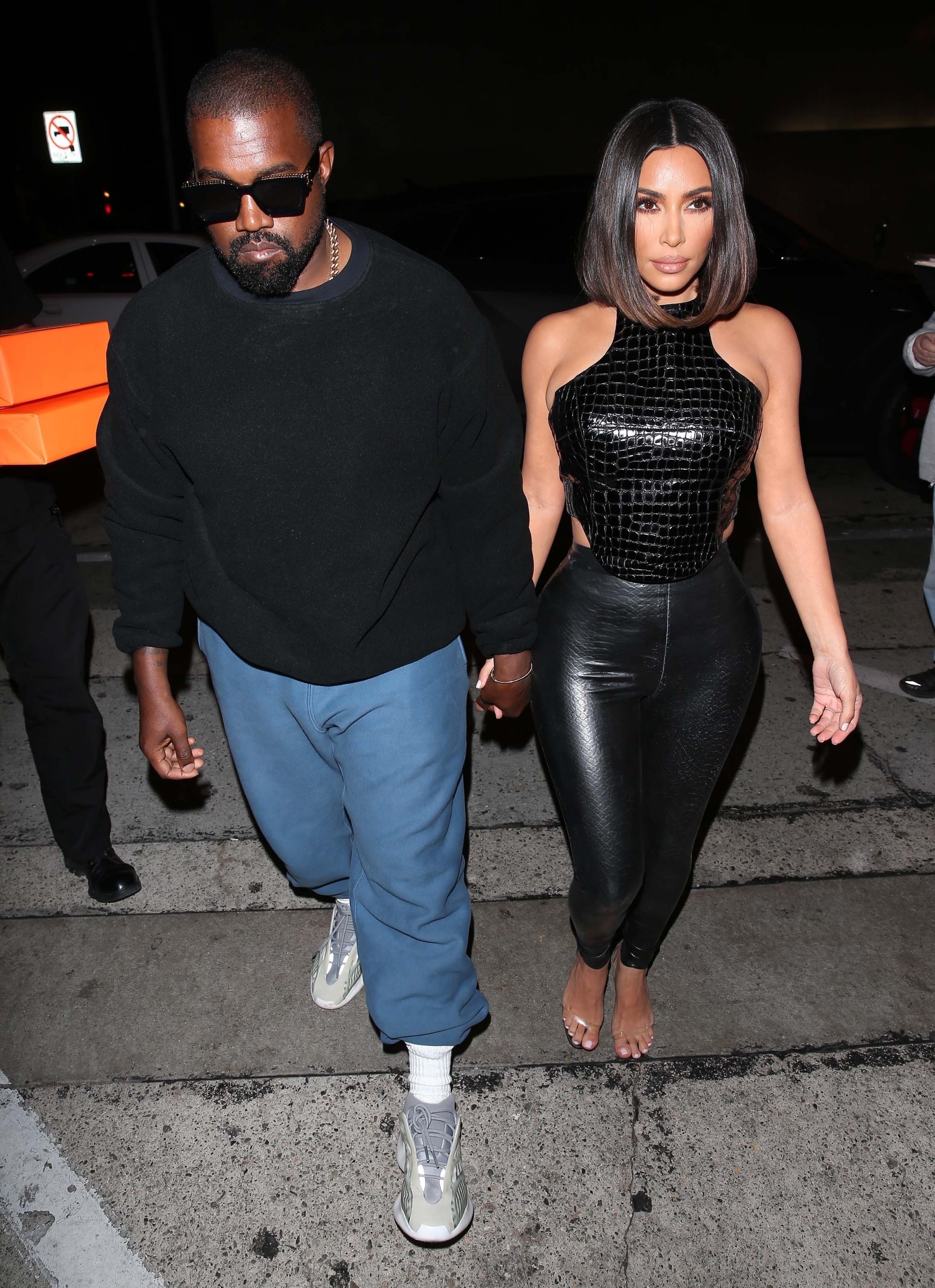 Kim Kardashian arrives at a dinner party at Craig’s