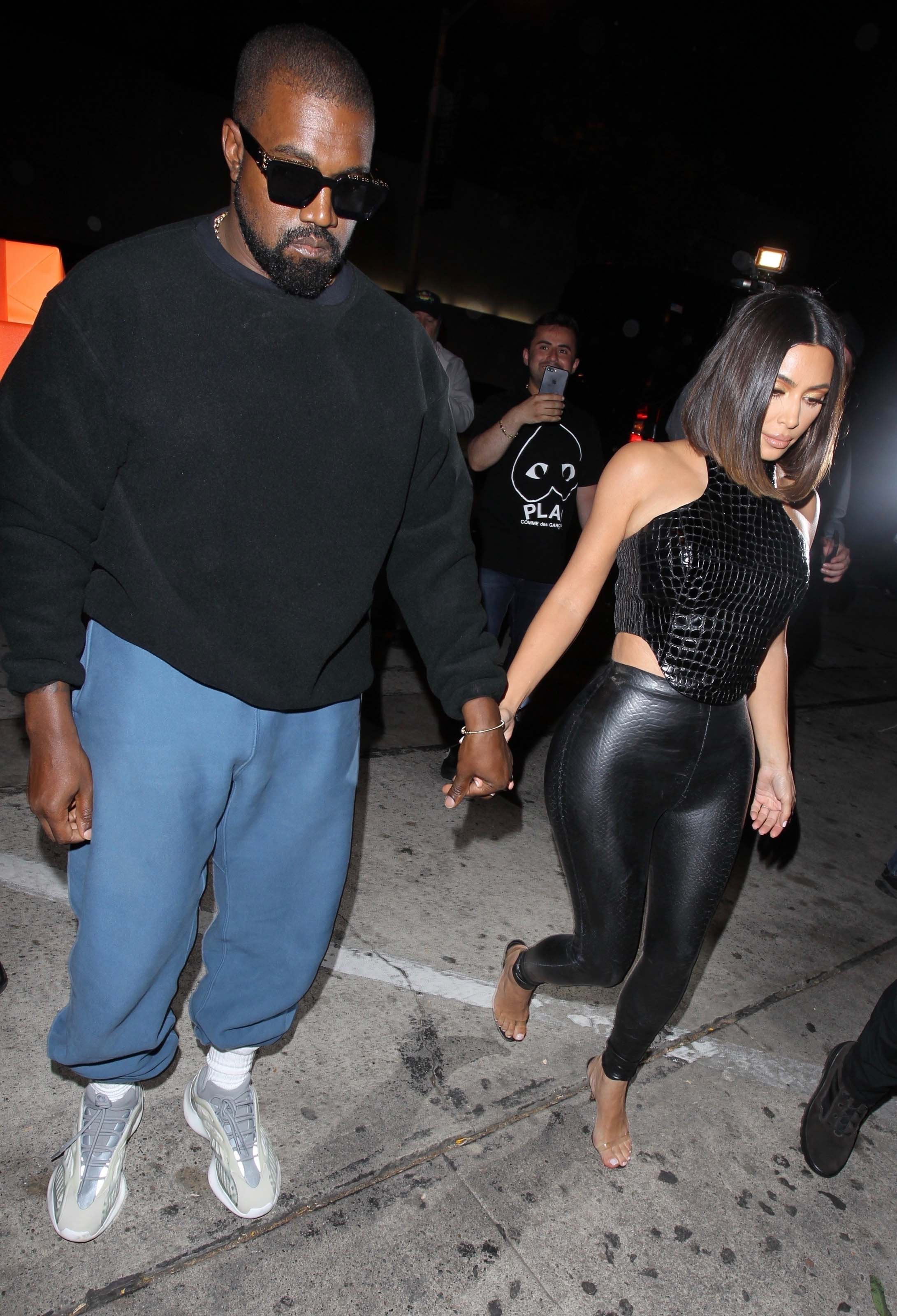 Kim Kardashian arrives at a dinner party at Craig’s