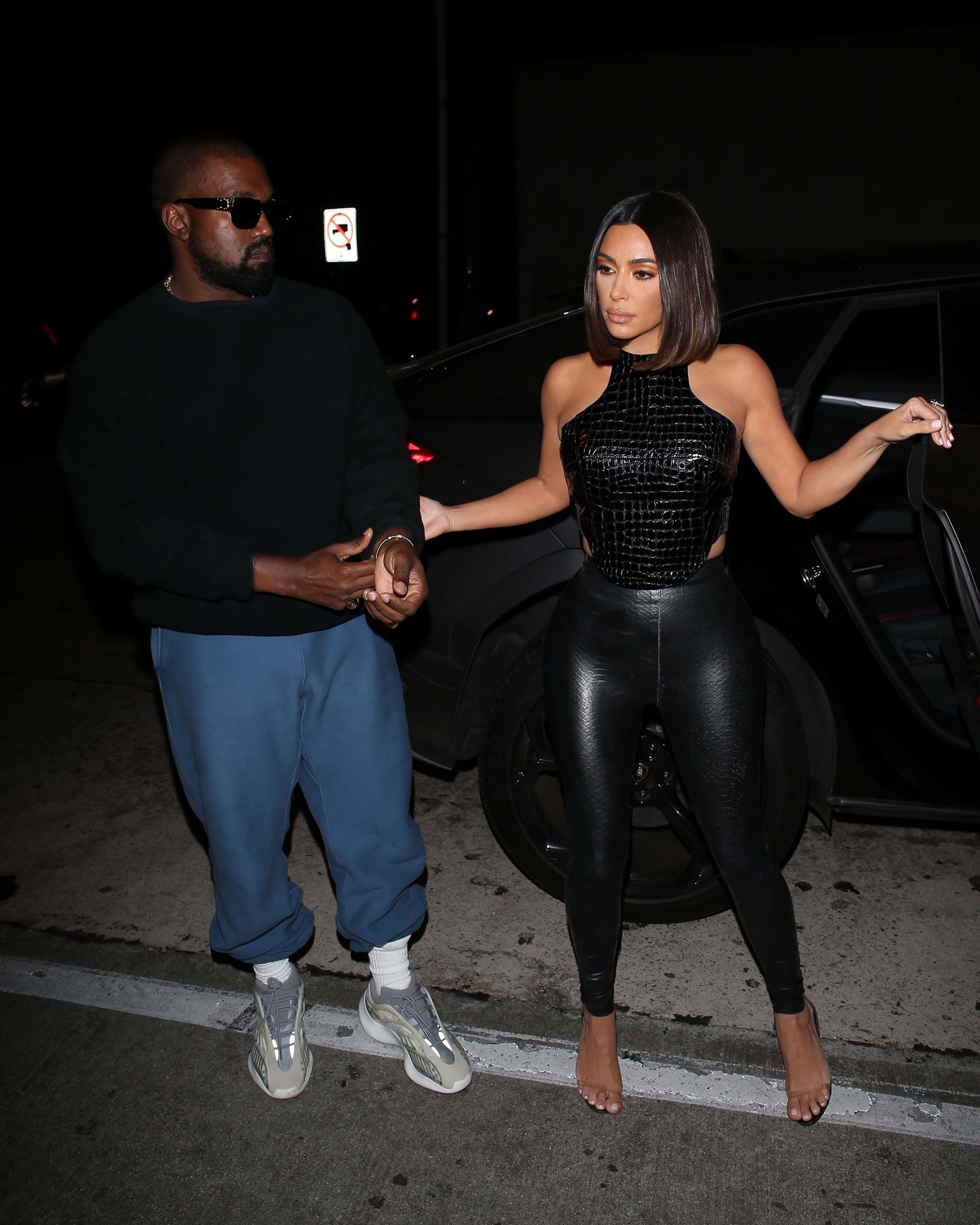 Kim Kardashian arrives at a dinner party at Craig’s