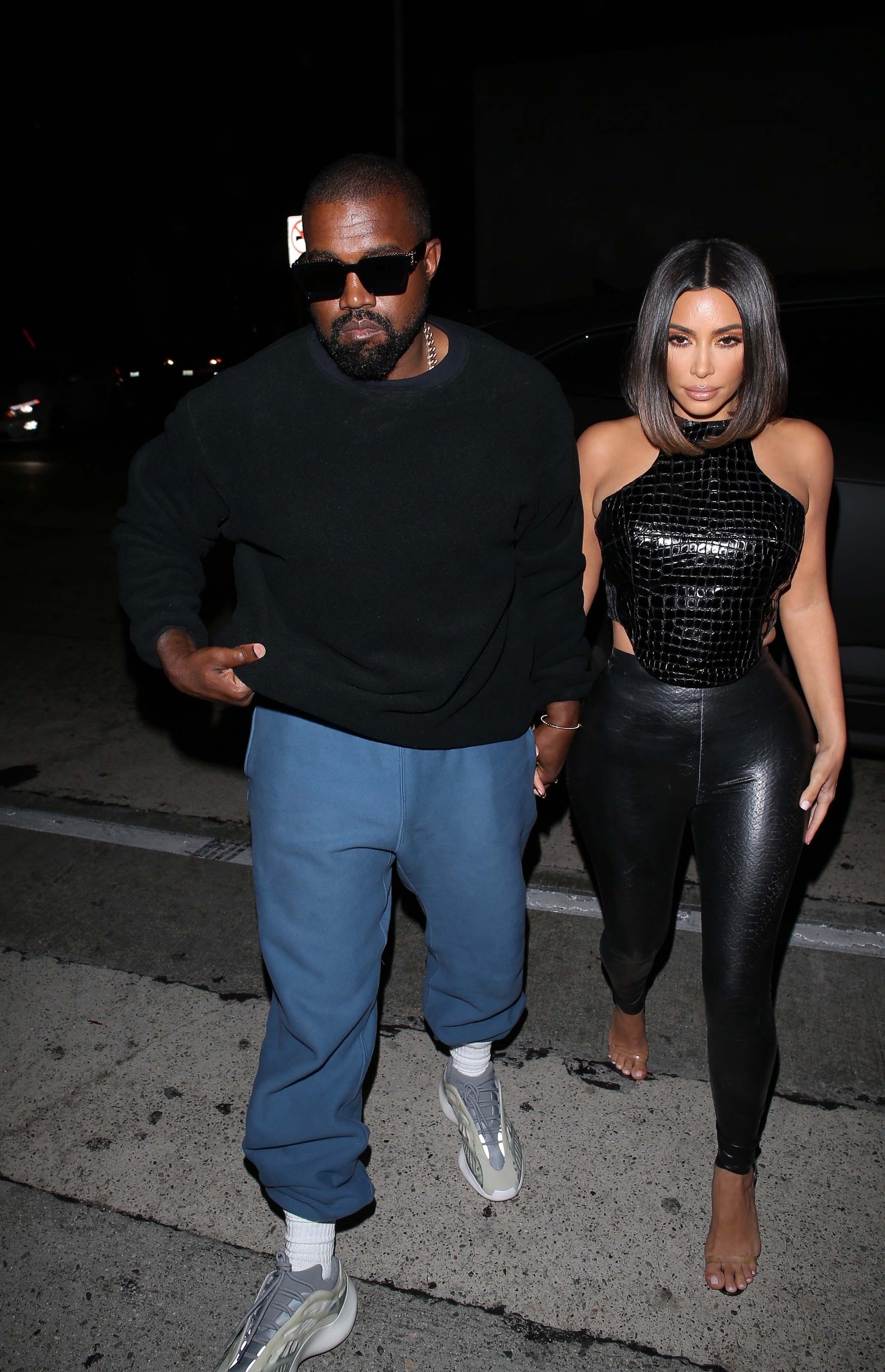 Kim Kardashian arrives at a dinner party at Craig’s