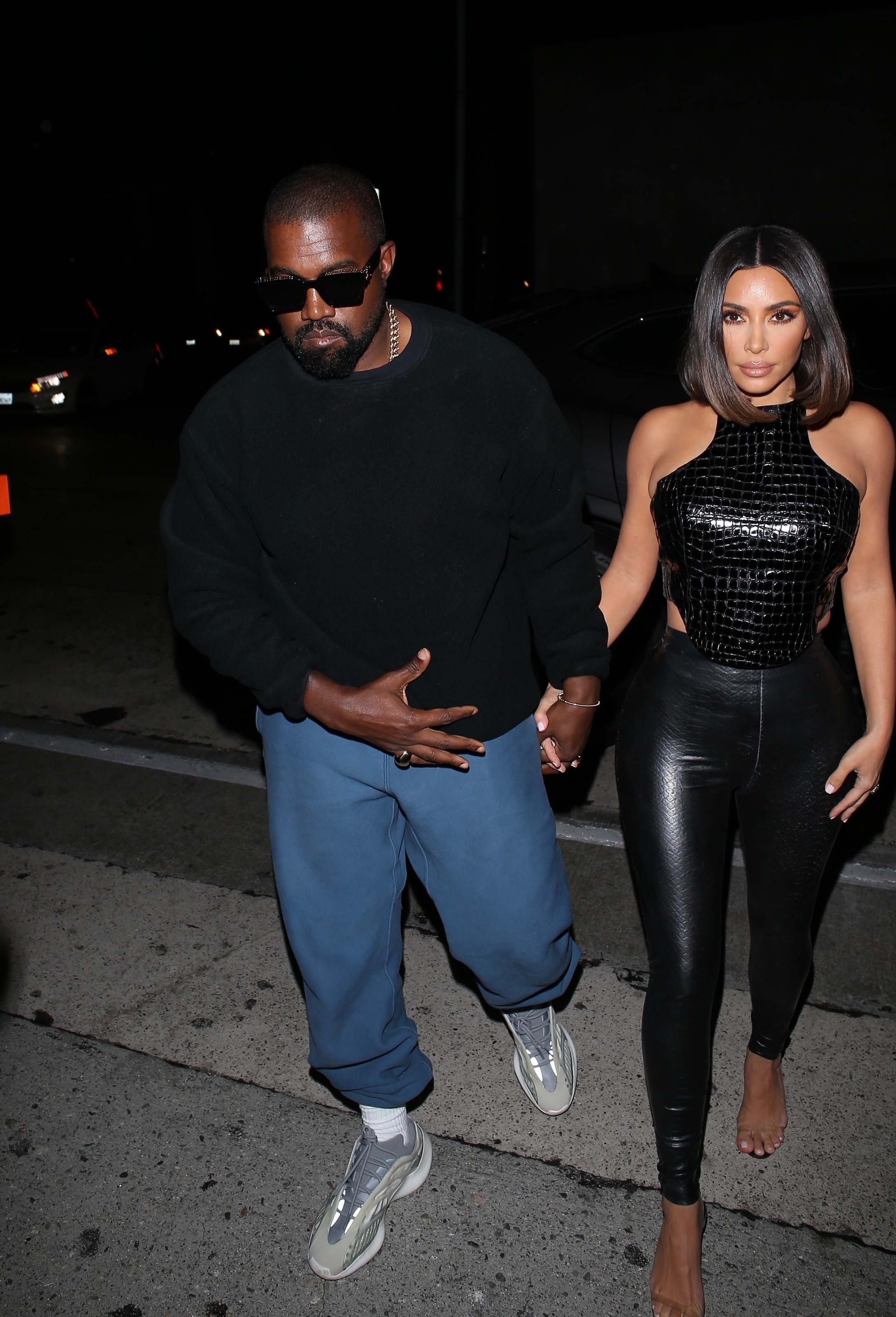 Kim Kardashian arrives at a dinner party at Craig’s