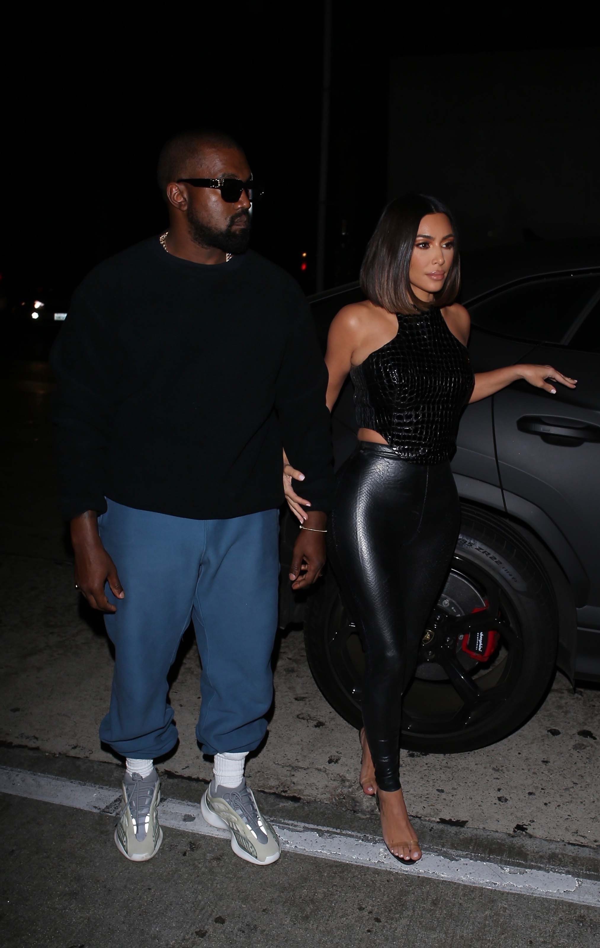 Kim Kardashian arrives at a dinner party at Craig’s