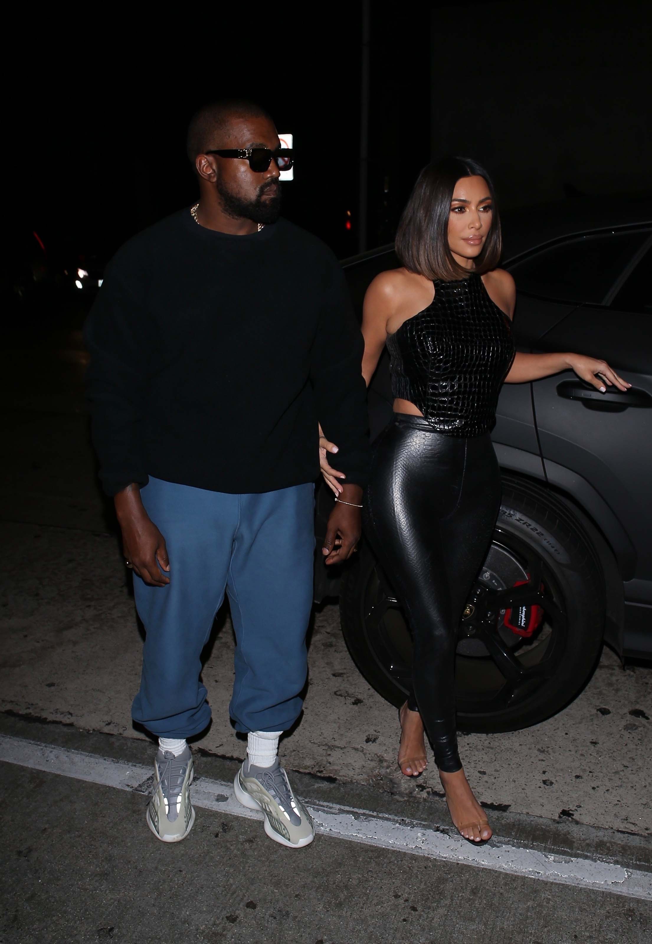 Kim Kardashian arrives at a dinner party at Craig’s