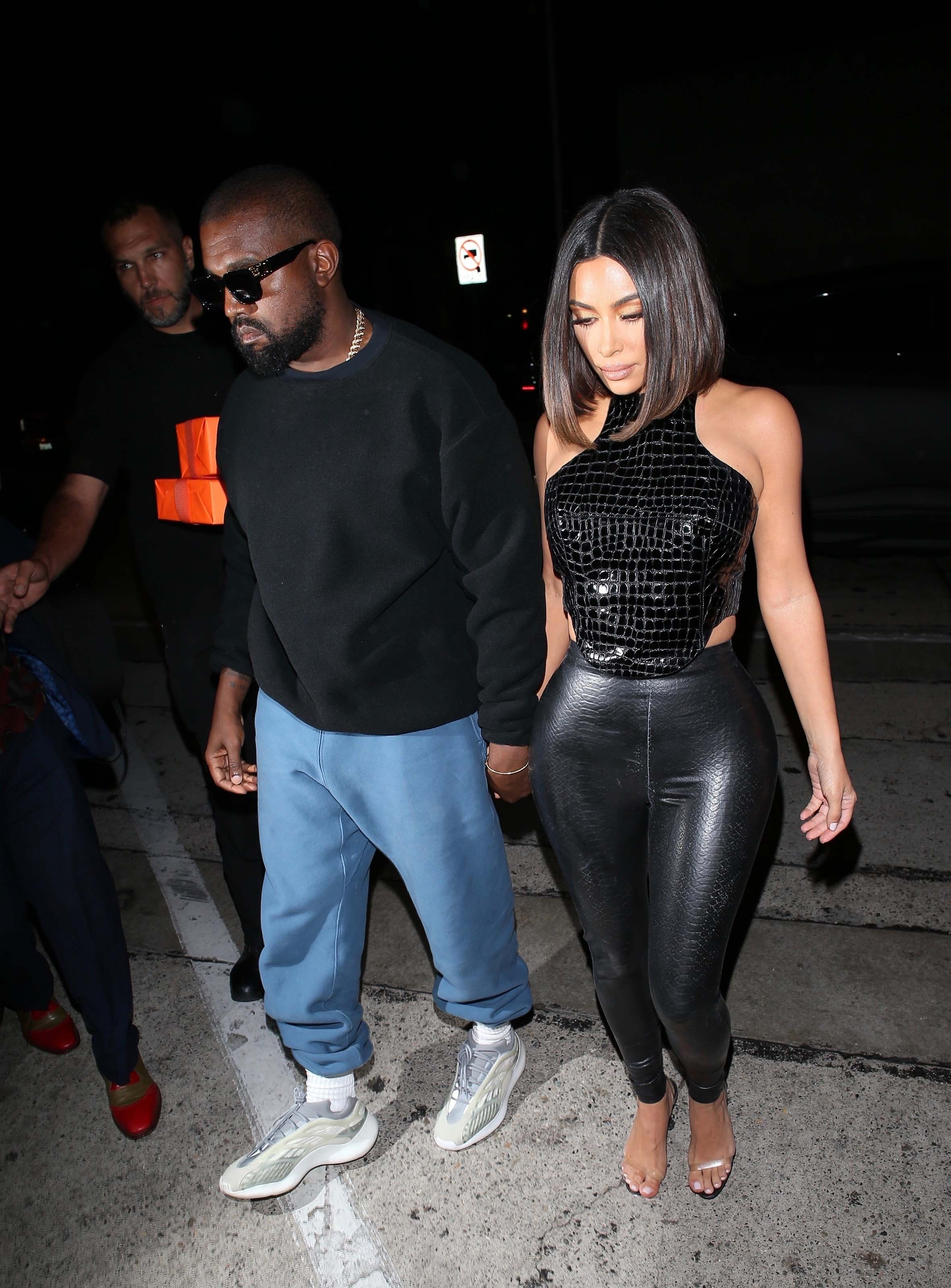 Kim Kardashian arrives at a dinner party at Craig’s