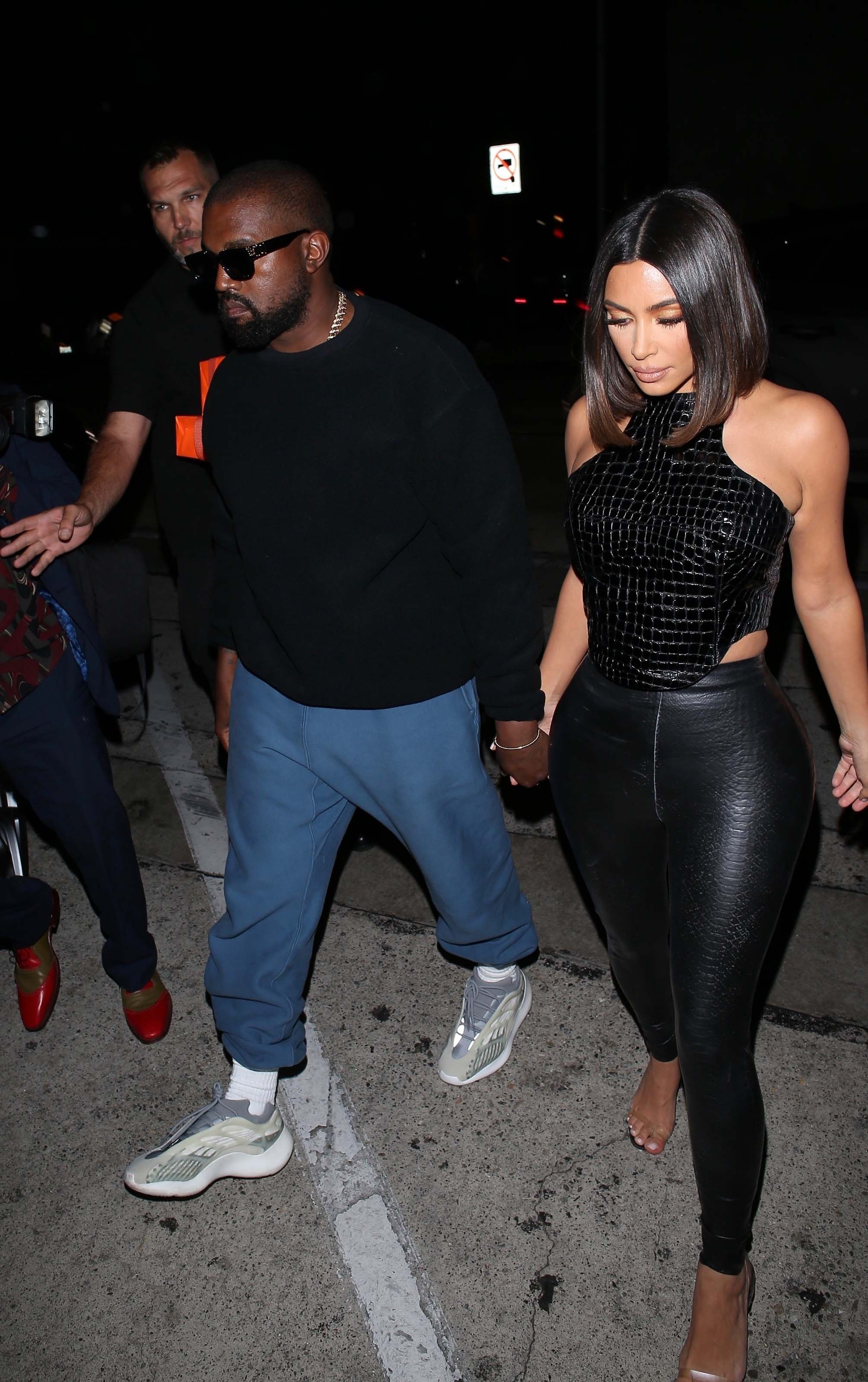 Kim Kardashian arrives at a dinner party at Craig’s