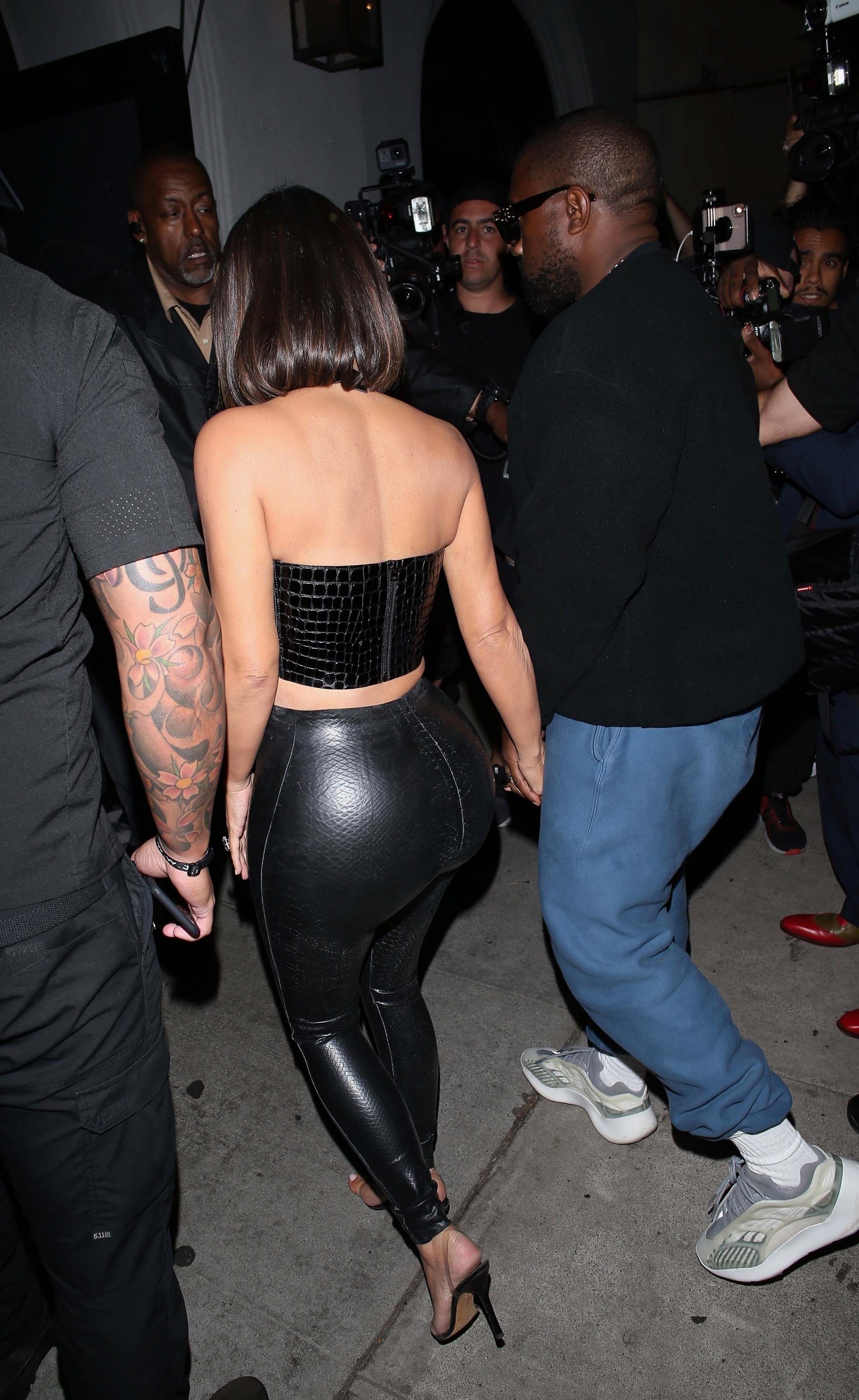 Kim Kardashian arrives at a dinner party at Craig’s