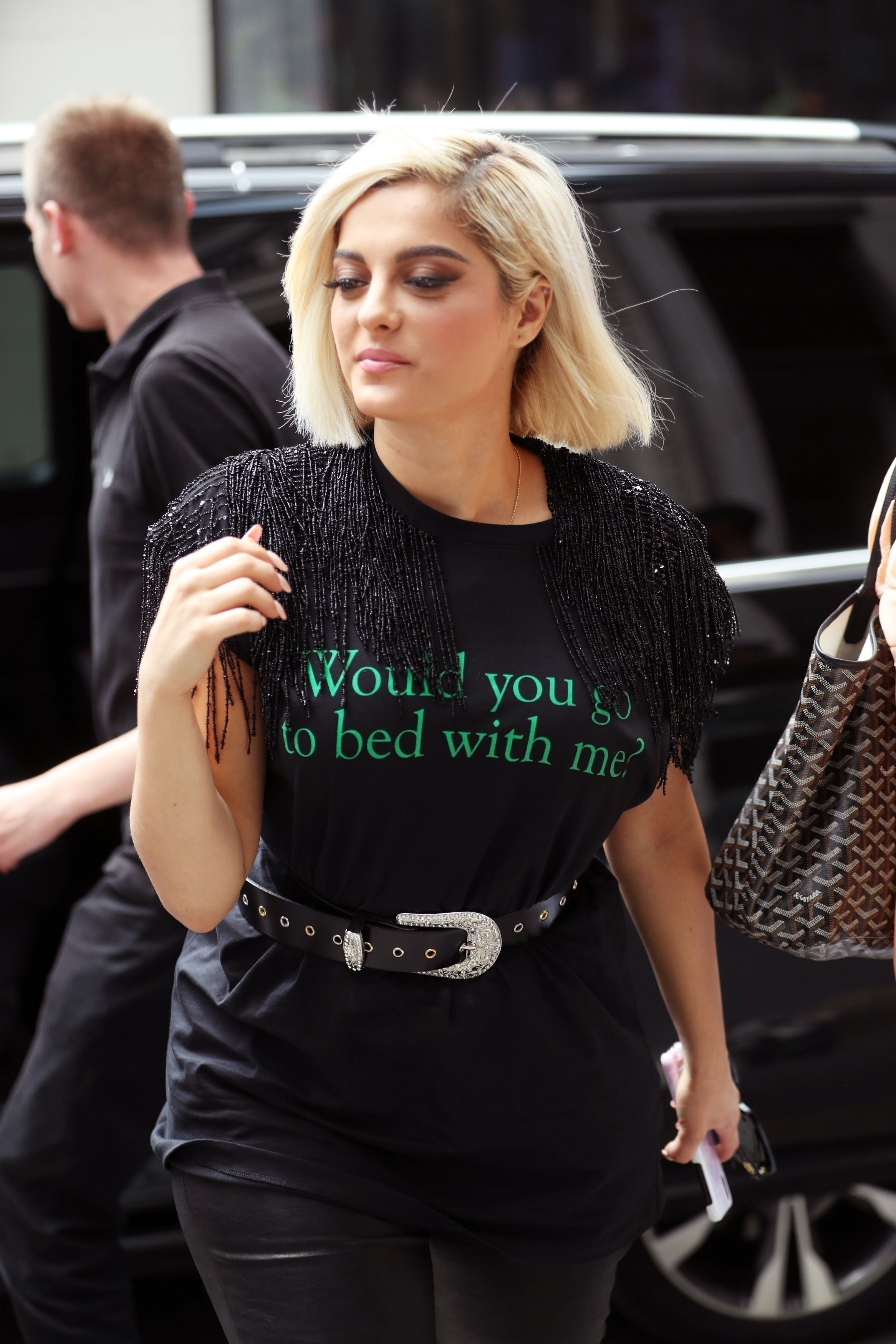 Bebe Rexha arrives at Kiss FM studios