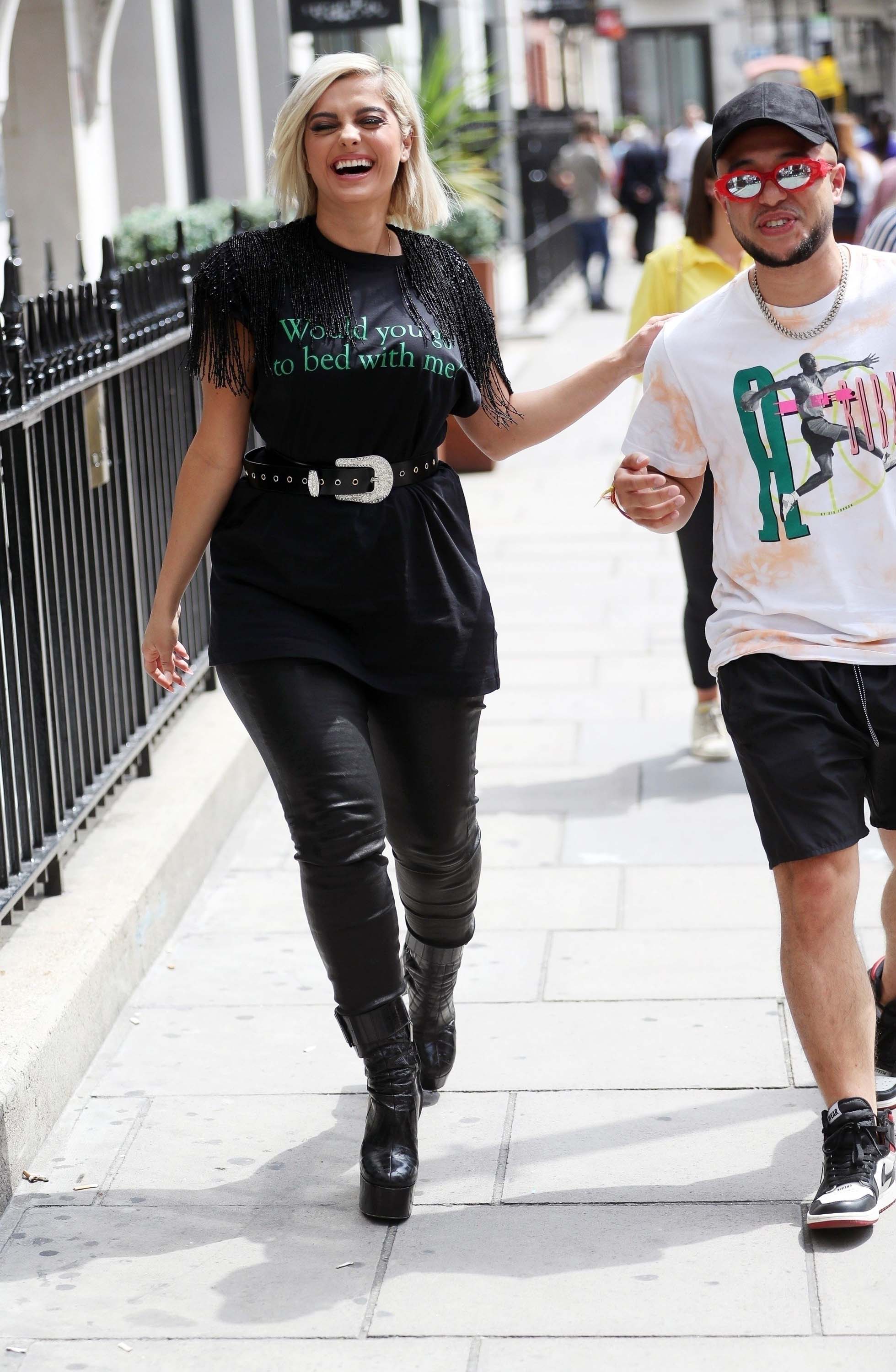 Bebe Rexha arrives at Kiss FM studios
