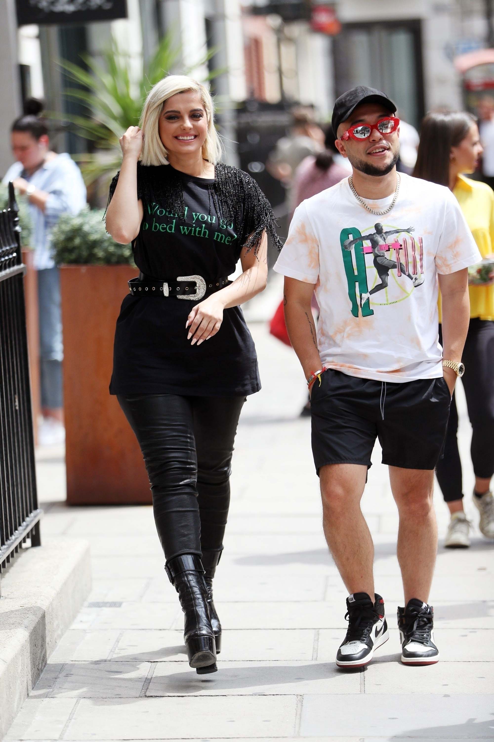 Bebe Rexha arrives at Kiss FM studios