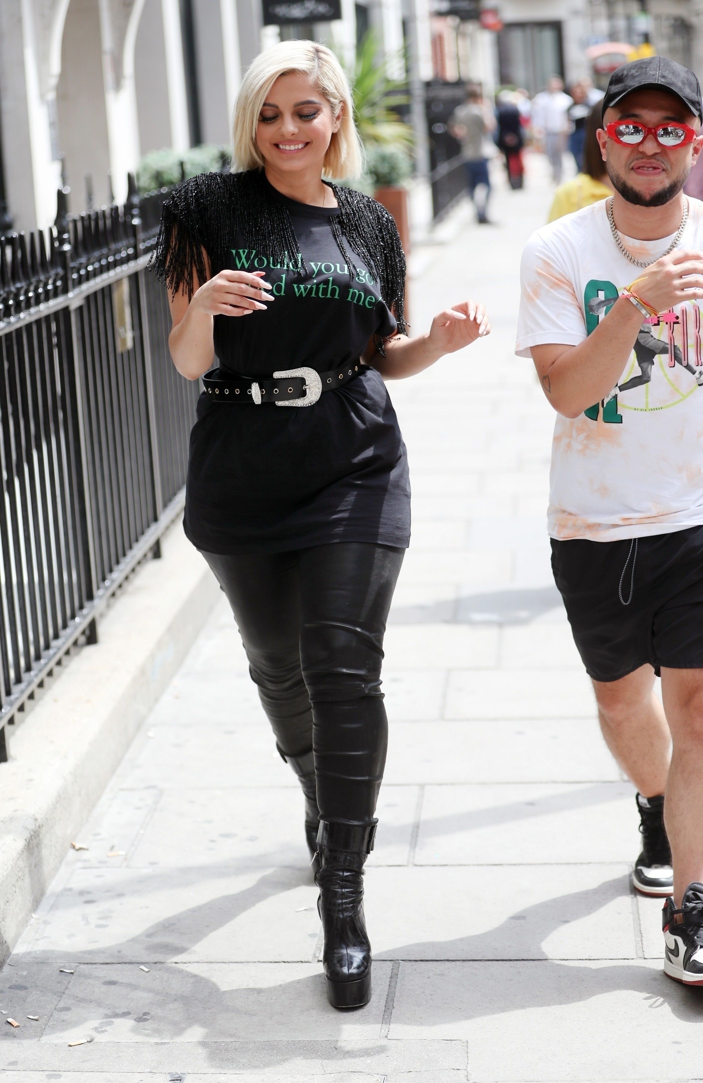 Bebe Rexha arrives at Kiss FM studios