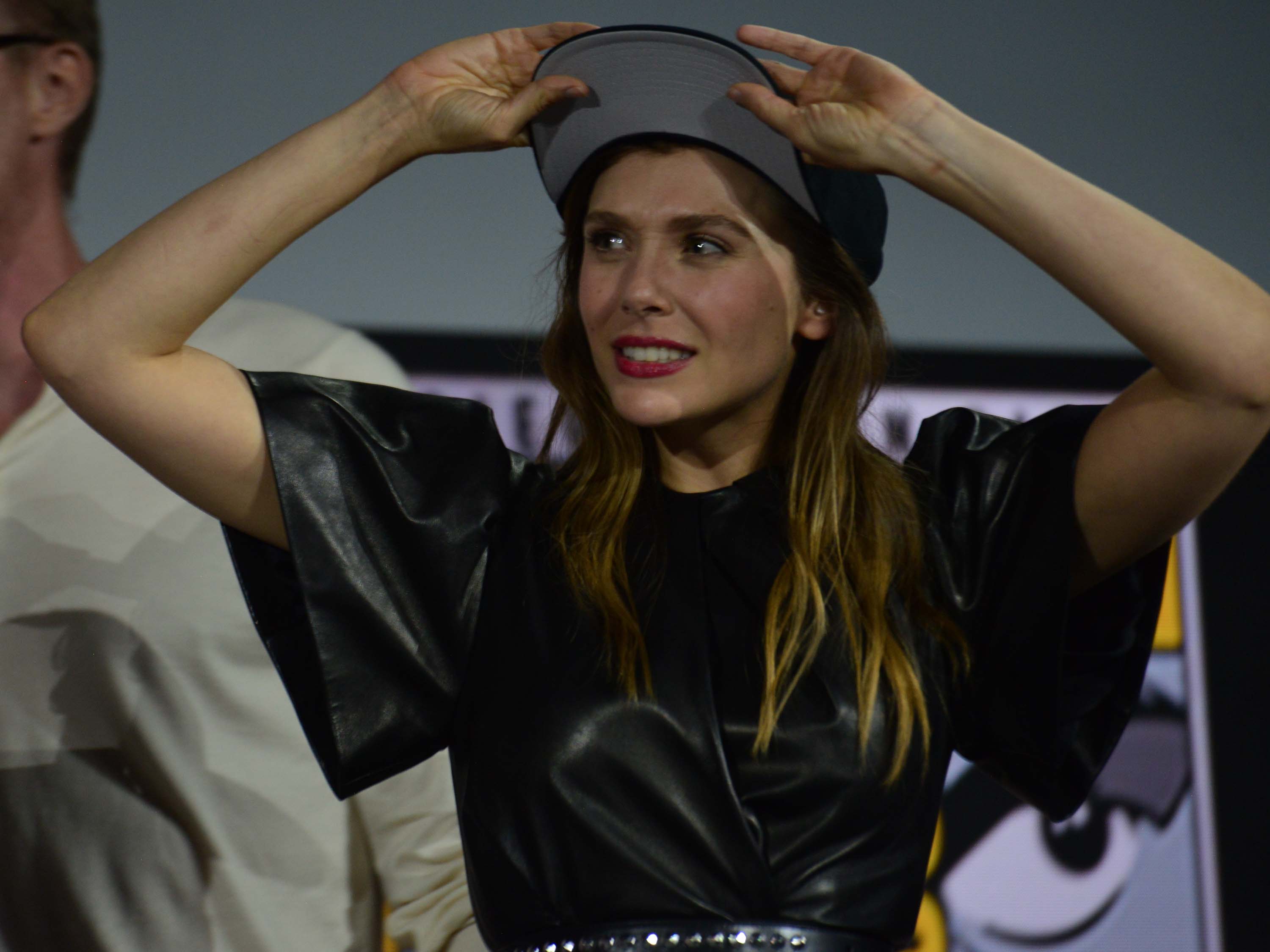 Elizabeth Olsen attends Marvel presentation at Comic Con