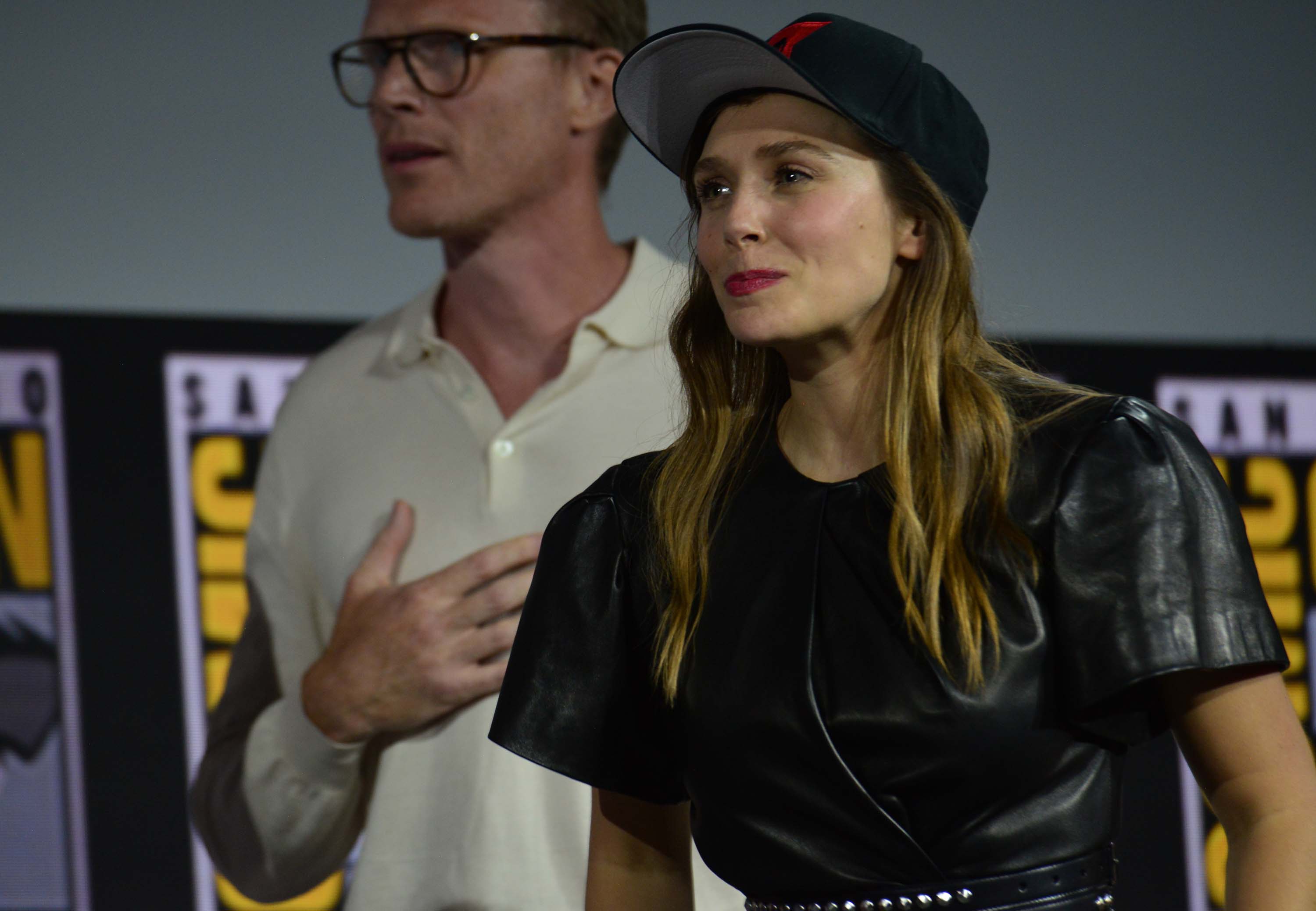 Elizabeth Olsen attends Marvel presentation at Comic Con