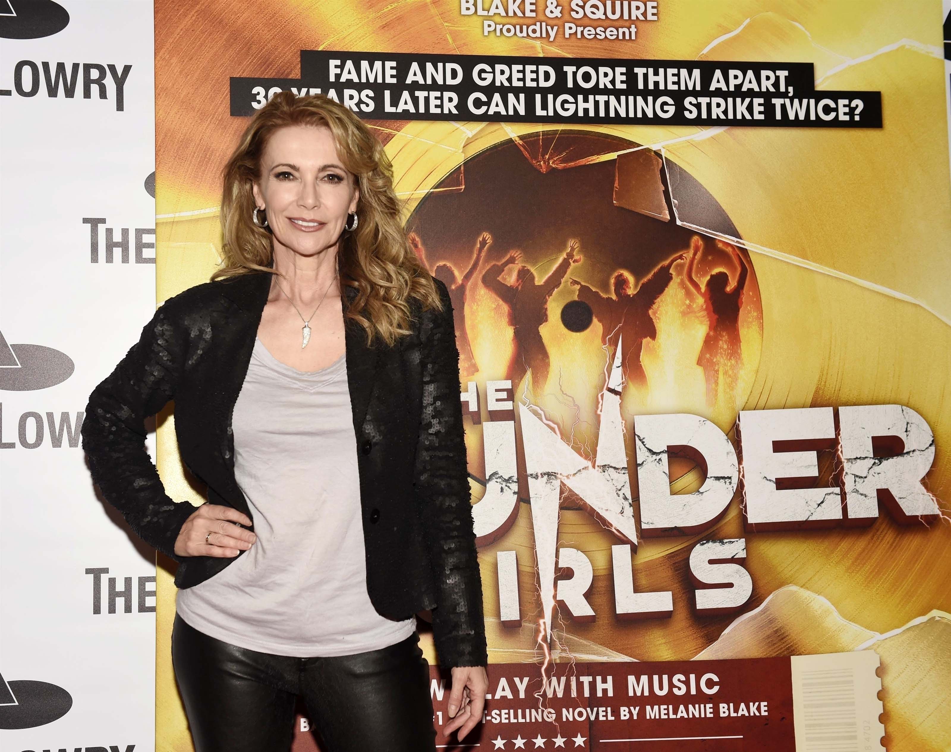 Emma Samms attends Thunder Girls Press Night