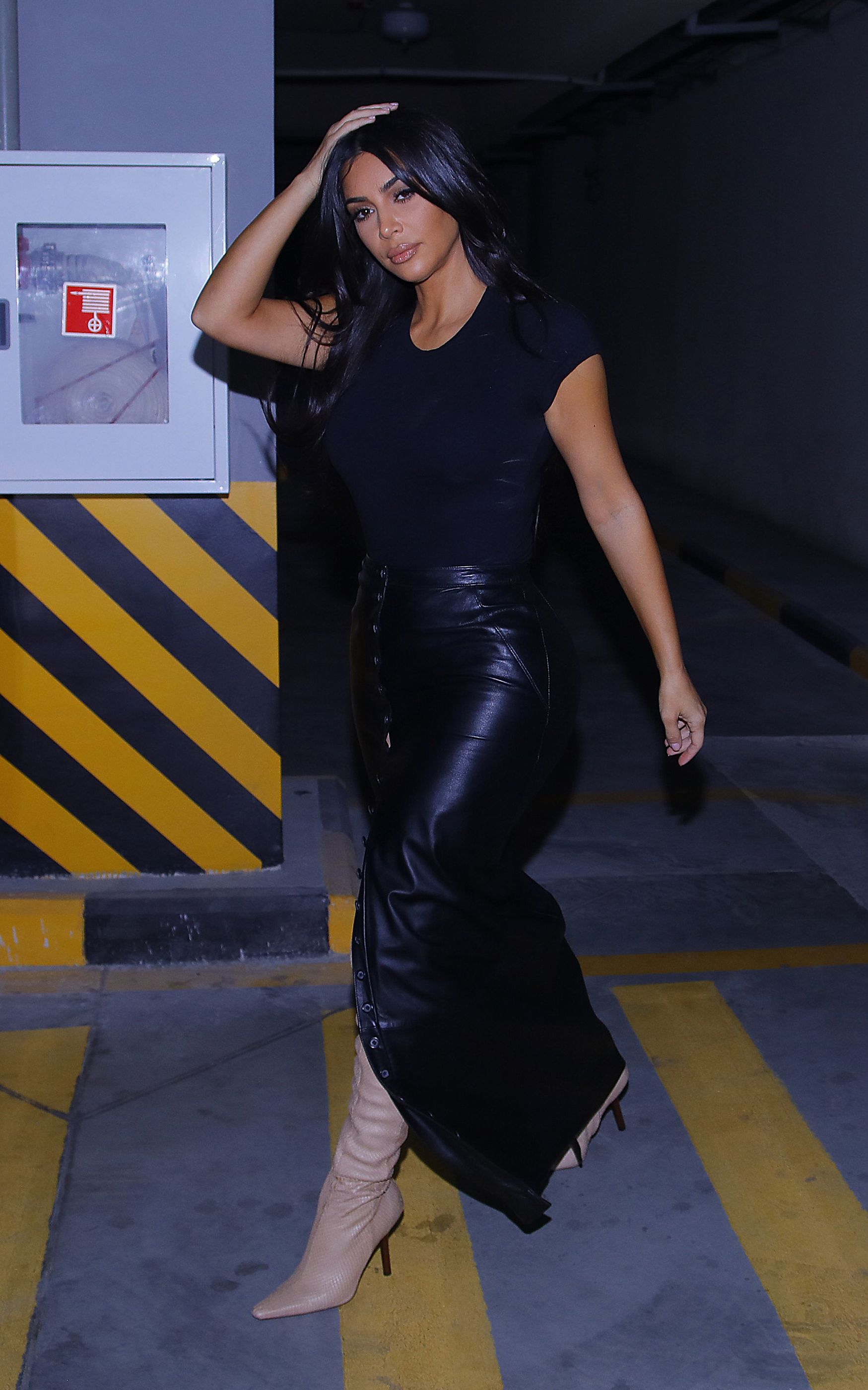 Kim Kardashian heads out of her hotel